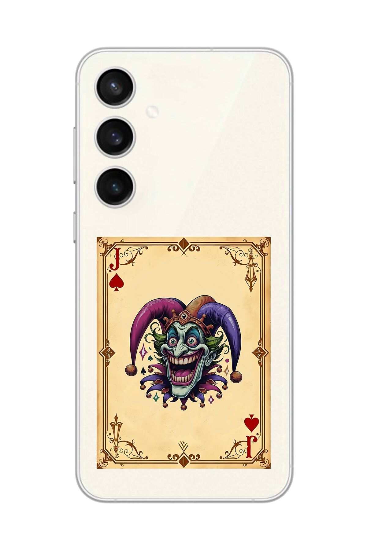 Dali Design Samsung Galaxy S23 Uyumlu Şeffaf Kılıf Kartlar Joker 2 Tasarımlı