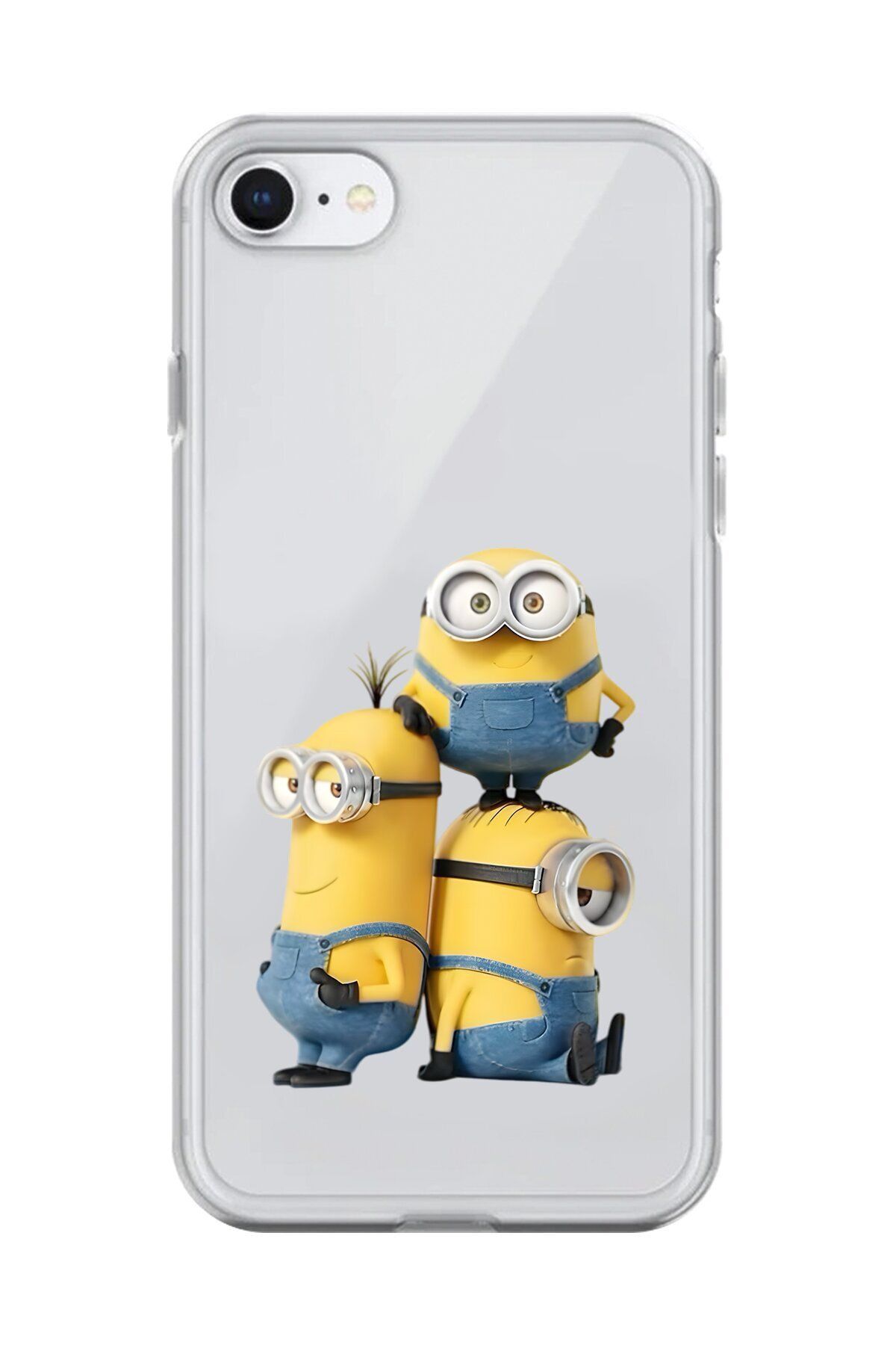 Dali Design iPhone 8 Uyumlu Şeffaf Kılıf Cartoon Minions 10 Tasarımlı