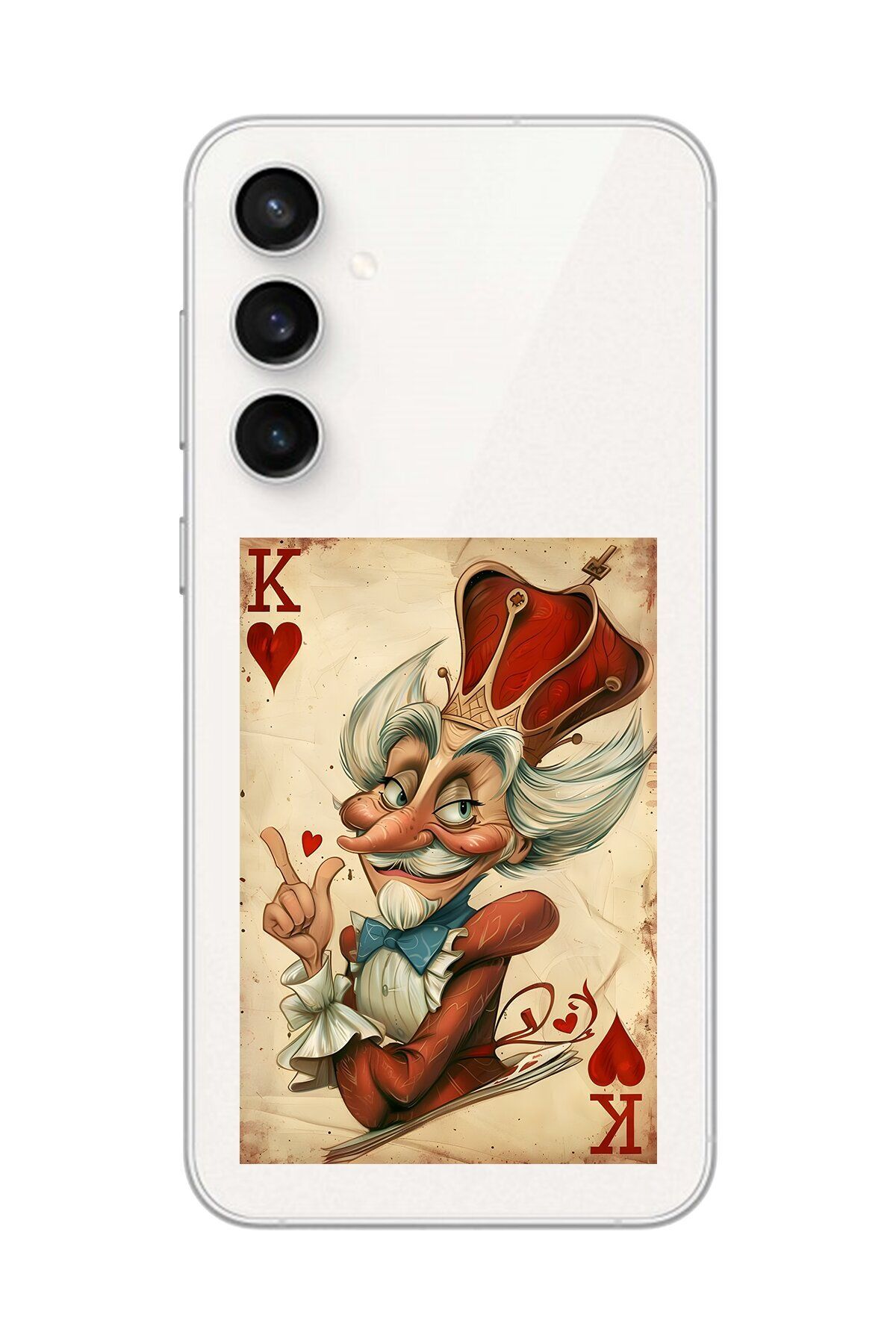 Dali Design Galaxy S23 FE Uyumlu Şeffaf Kılıf Kartlar King 4 Tasarımlı
