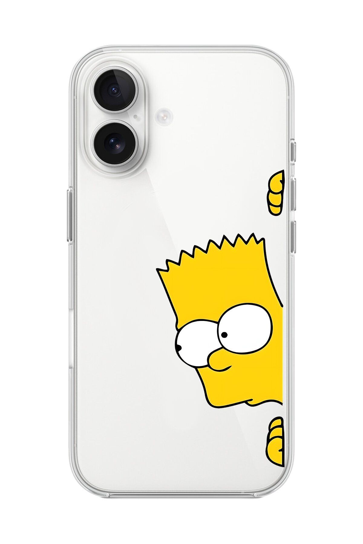 Dali Design iPhone 16 Uyumlu Şeffaf Kılıf Cartoon Bart Simpson 16 Tasarımlı