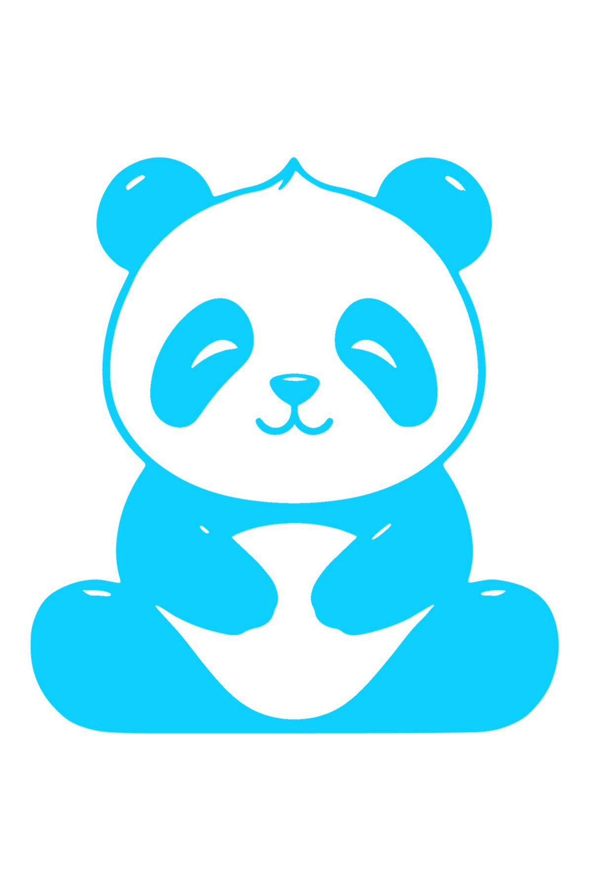 StoryGift Romania Sticker Exterior Cu Un Ursulet Panda Vesel - Lenes , Vinyl Albastru, 20 Cm - One Size