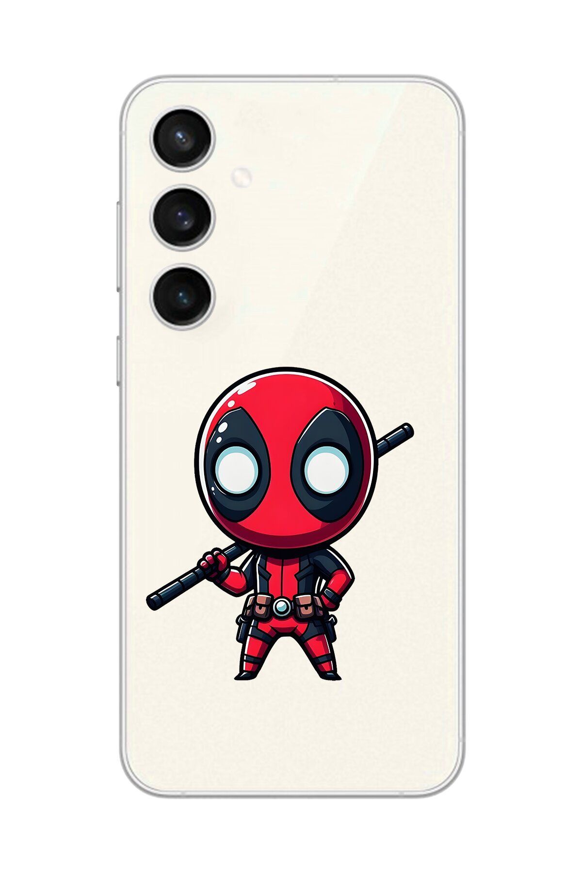 Dali Design Galaxy S23 Uyumlu Şeffaf Kılıf Chibi Deadpool 8 Tasarımlı