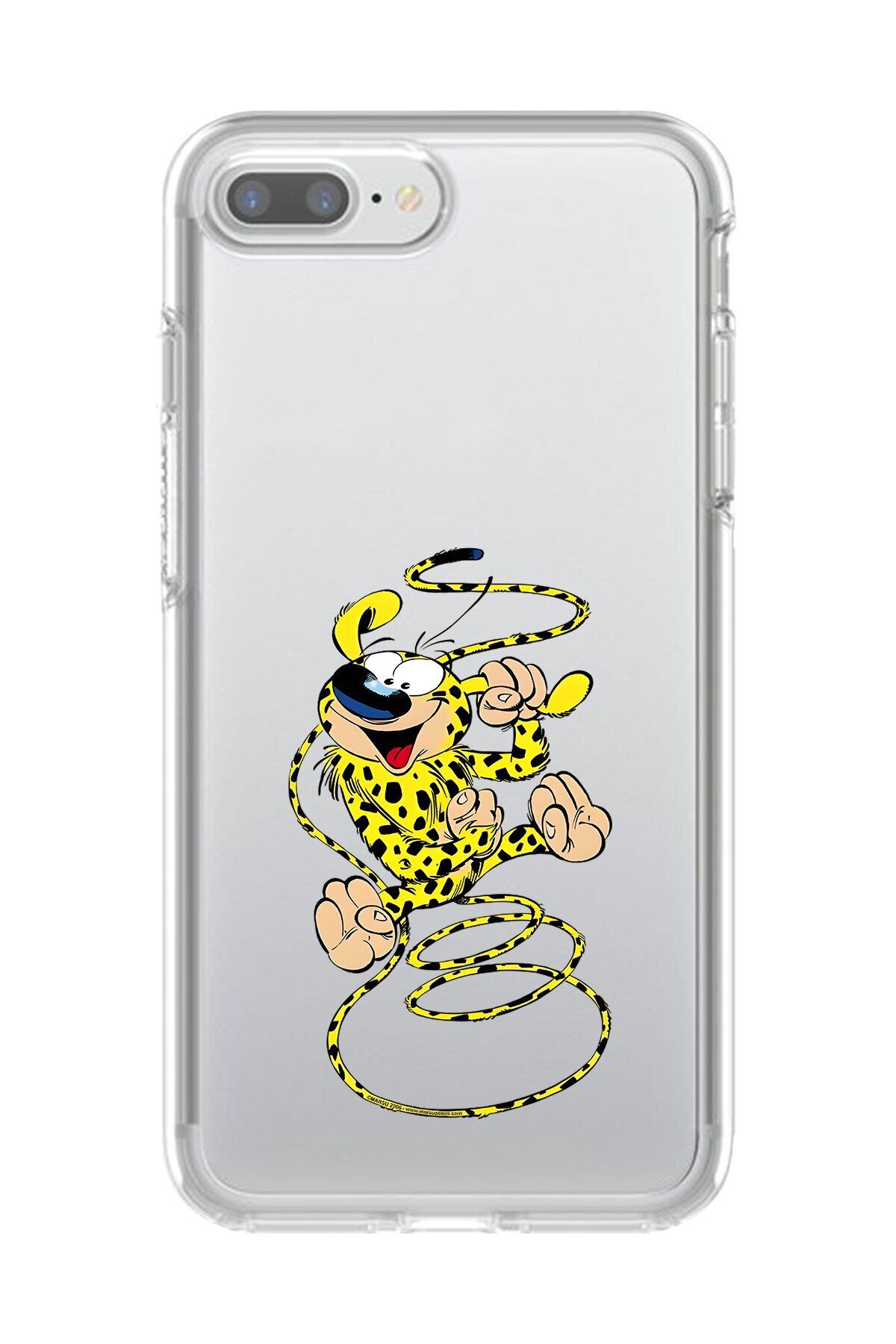 Dali Design iPhone 8 Plus Uyumlu Şeffaf Kılıf Cartoon Marsupilami 9 Tasarımlı