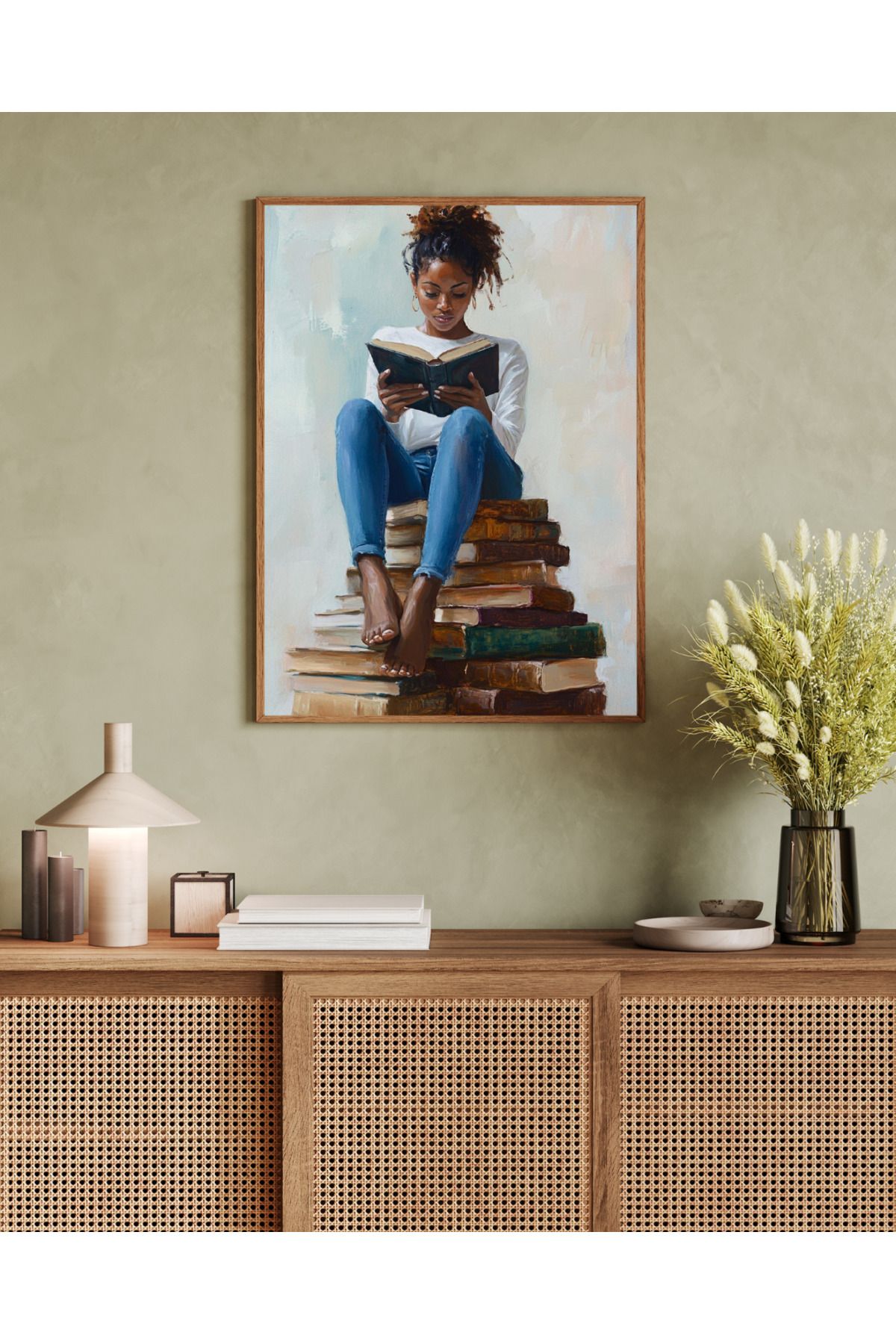 woodhomeworks tek parça salon ofis dekor tablo