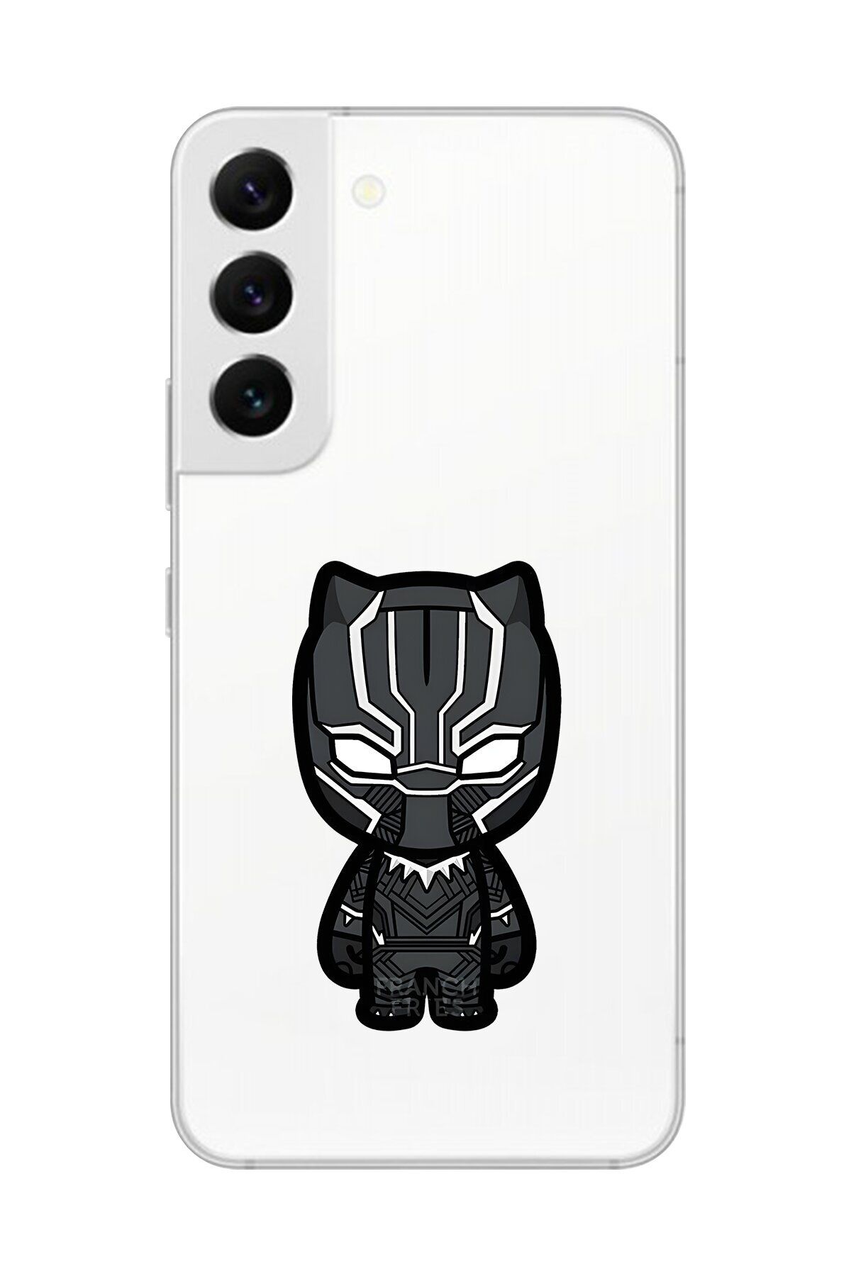 Dali Design Galaxy S22 Uyumlu Şeffaf Kılıf Chibi Black Panther 6 Tasarımlı