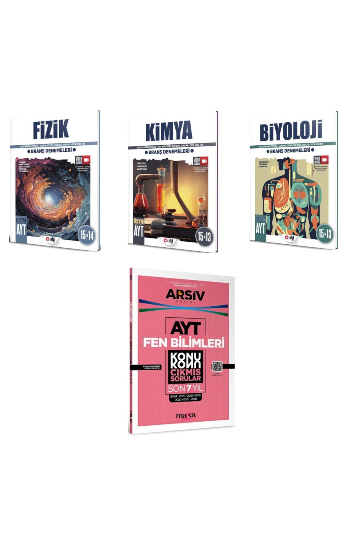 Marsis Yayınları 2025 Ulti AYT Fizik Kimya Biyoloji Denemeleri ve Marka AYT Fen Konu Konu Çıkmış 7 Yıl Soruları