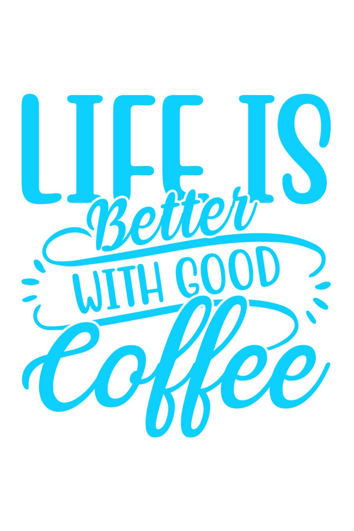 StoryGift Romania Sticker Autocolant 30cm Exterior Cu Mesajul "viata E Mai Tare Cu O Cafea Buna" , Vinyl Albastr - One Size