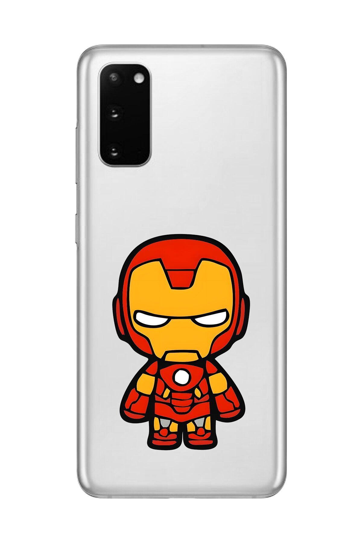 Dali Design Galaxy S20 Uyumlu Şeffaf Kılıf Chibi Iron-Man 2 Tasarımlı