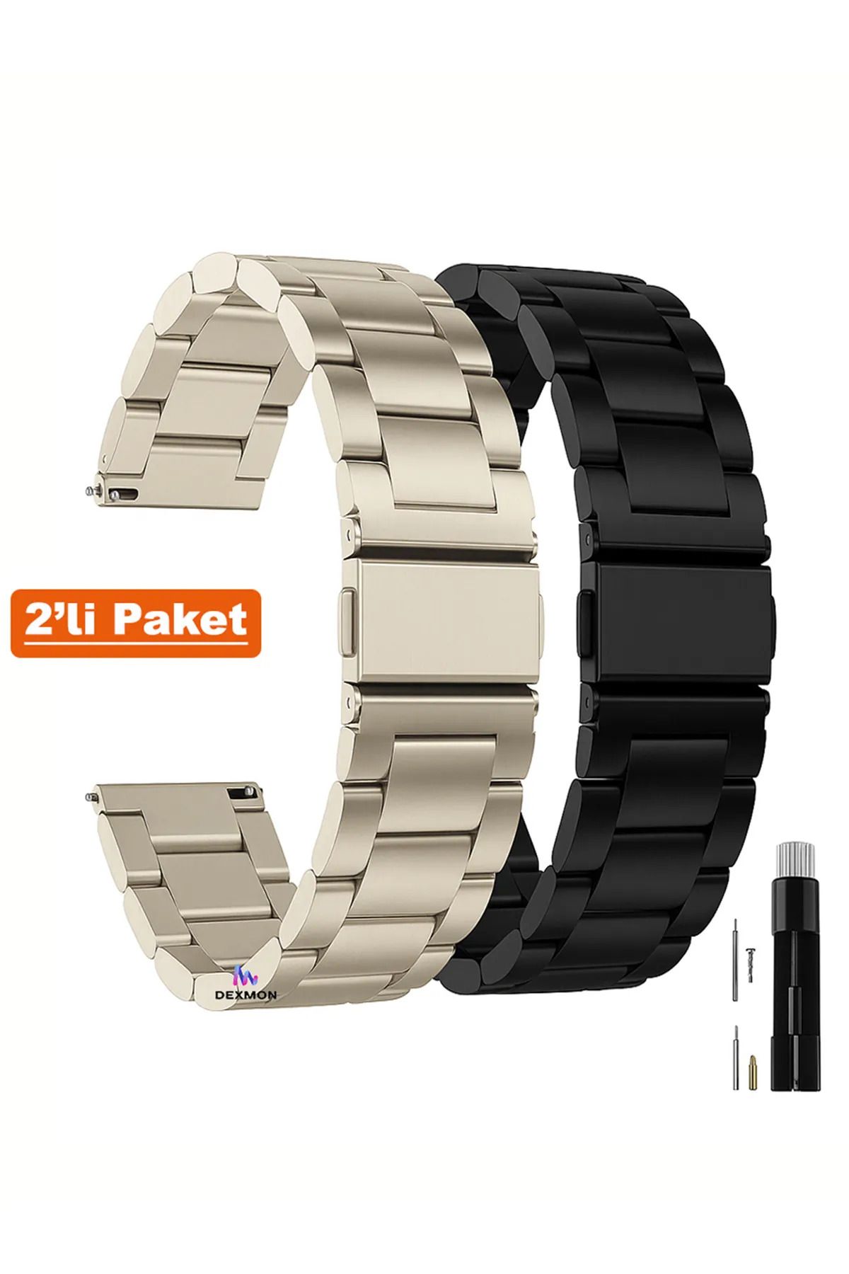 Dexmon Samsung Galaxy Watch 4/5/6/7/fe/40/40/44 Classic 42/43/46/47MM Uyumlu 20mm Metal Paslanmaz Kordon