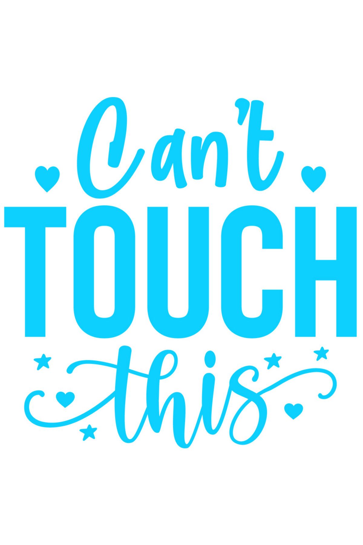 StoryGift Romania Sticker Exterior Cu Inimioare Si Stelute Cu Mesajul "can't Touch This" - Nu Poti Atinge As - One Size