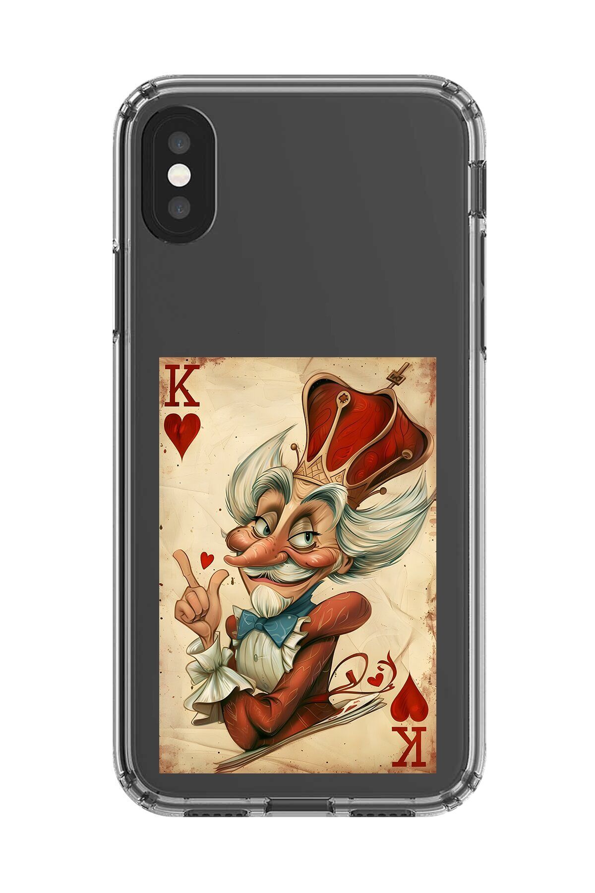 Dali Design iPhone XS Max Uyumlu Şeffaf Kılıf Kartlar King 4 Tasarımlı