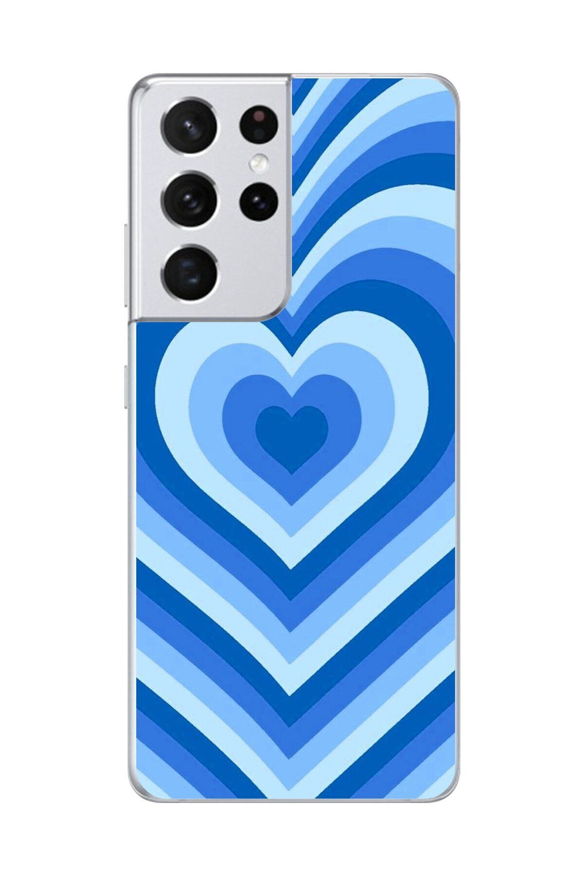 Dali Design Galaxy S21 Ultra Uyumlu Şeffaf Kılıf Kalp 4 Tasarımlı