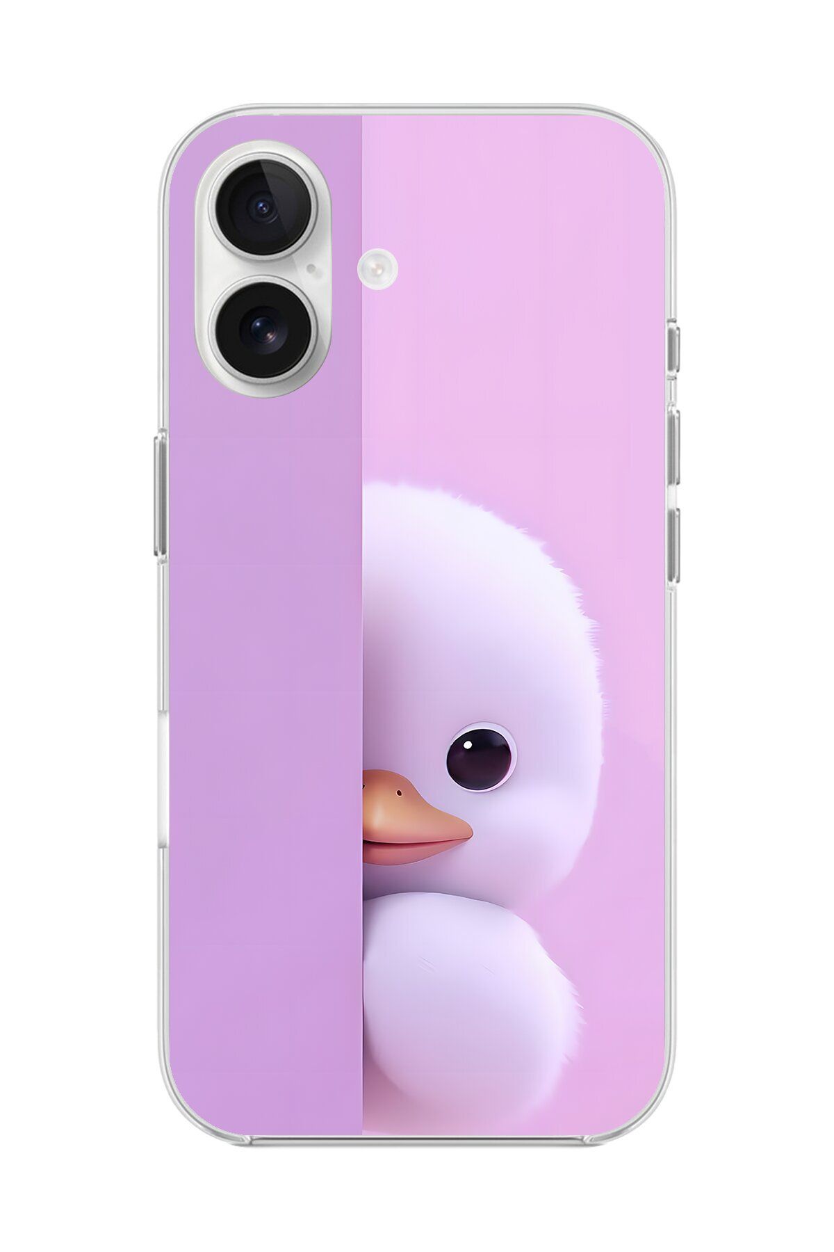 Dali Design iPhone 16 Plus Uyumlu Şeffaf Kılıf 3 Peluş Ördek Tasarımlı