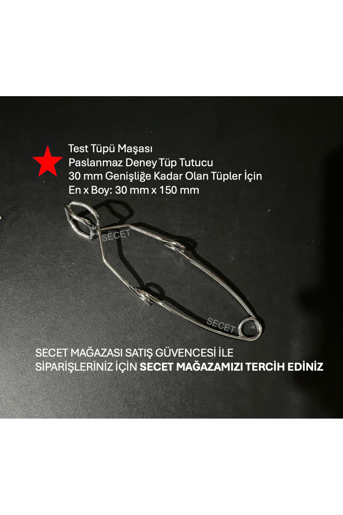 LAB Test Tüpü Maşası, Paslanmaz 30 mm Genişliğe Kadar, En x Boy: 30 mm x 150 mm