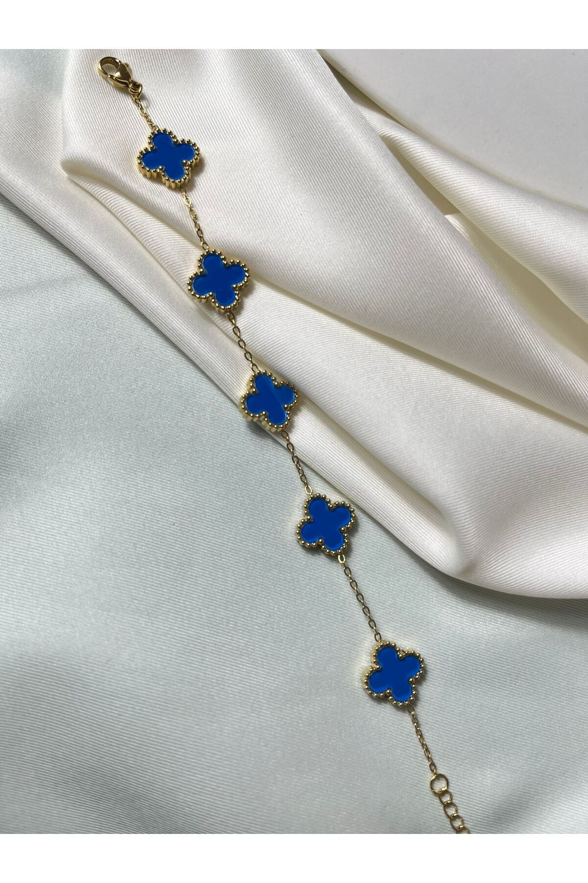 Orvix Accessories Gold Zincir Laciver Yonca çBileklik Yazlık Bileklik Abiye Bileklik Hediye Bileklik Bijuteri