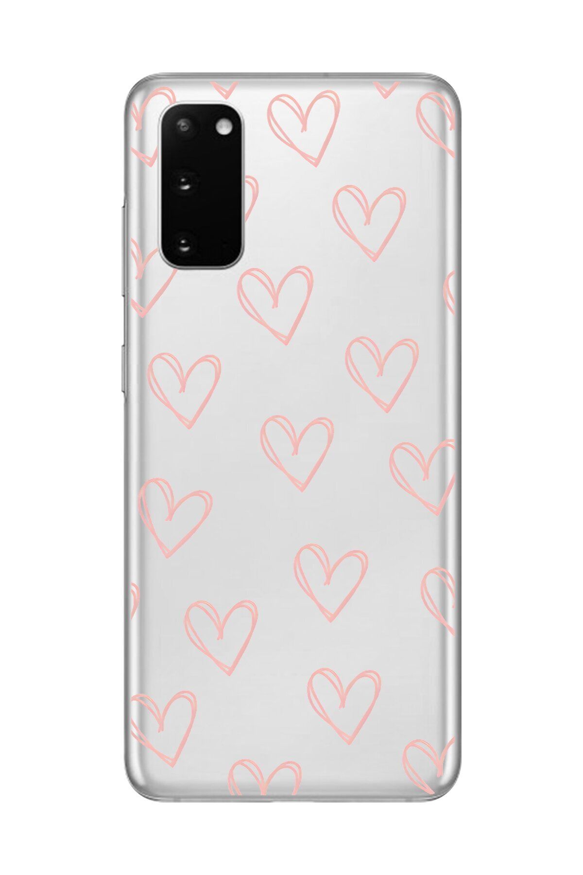 Dali Design Galaxy S20+ Uyumlu Şeffaf Kılıf Şeffaf Kalp 2 Tasarımlı