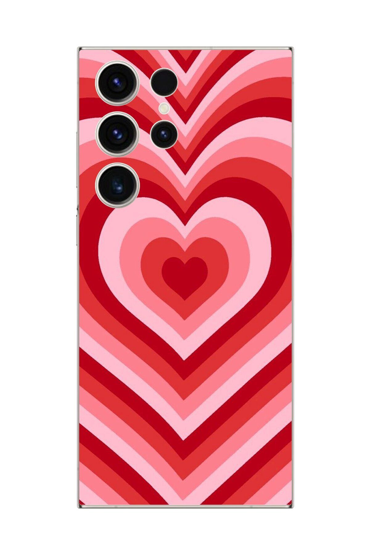 Dali Design Galaxy S23 Ultra Uyumlu Şeffaf Kılıf Kalp 3 Tasarımlı