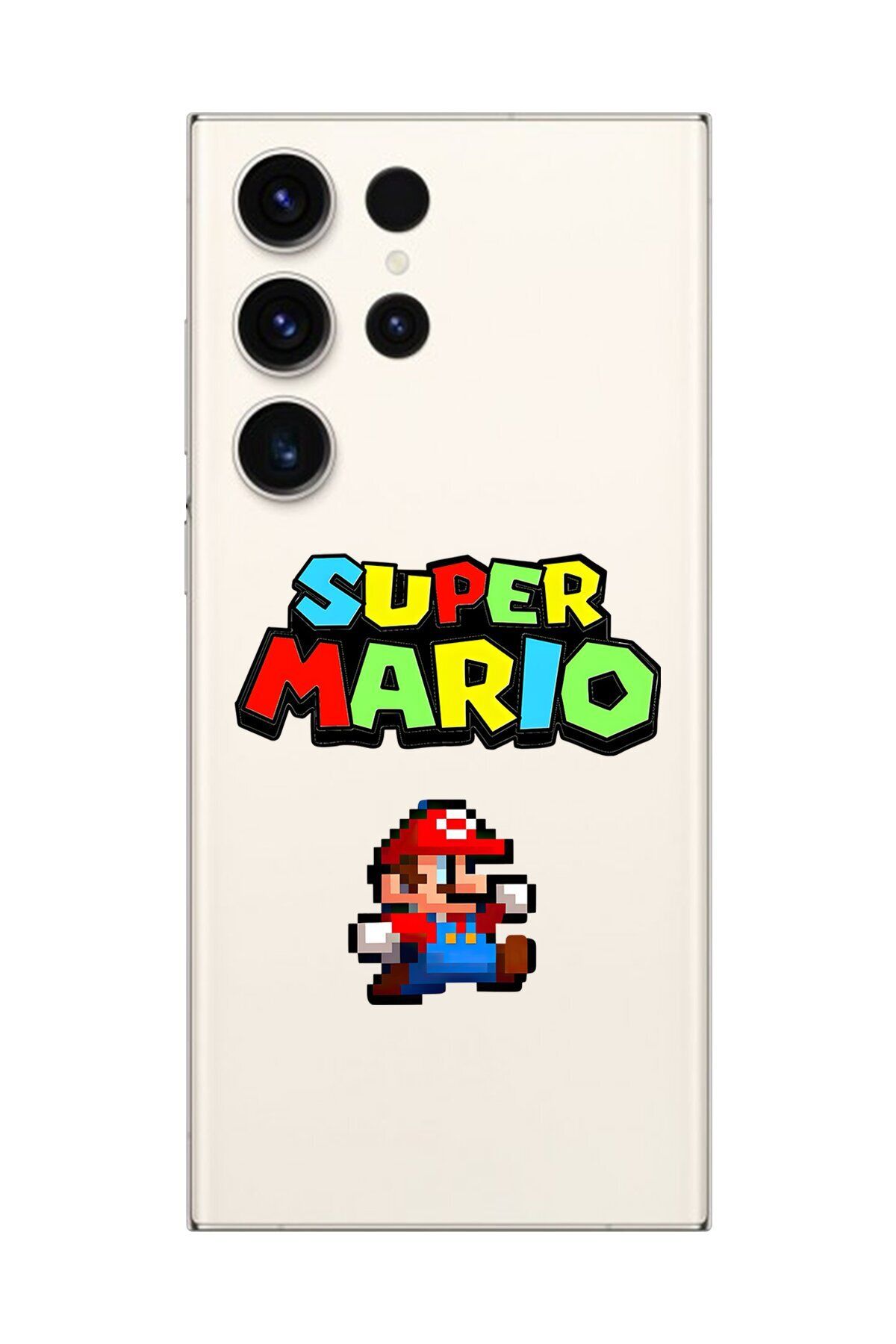 Dali Design Samsung Galaxy S23 Ultra Uyumlu Şeffaf Kılıf 2 Mario Tasarımlı