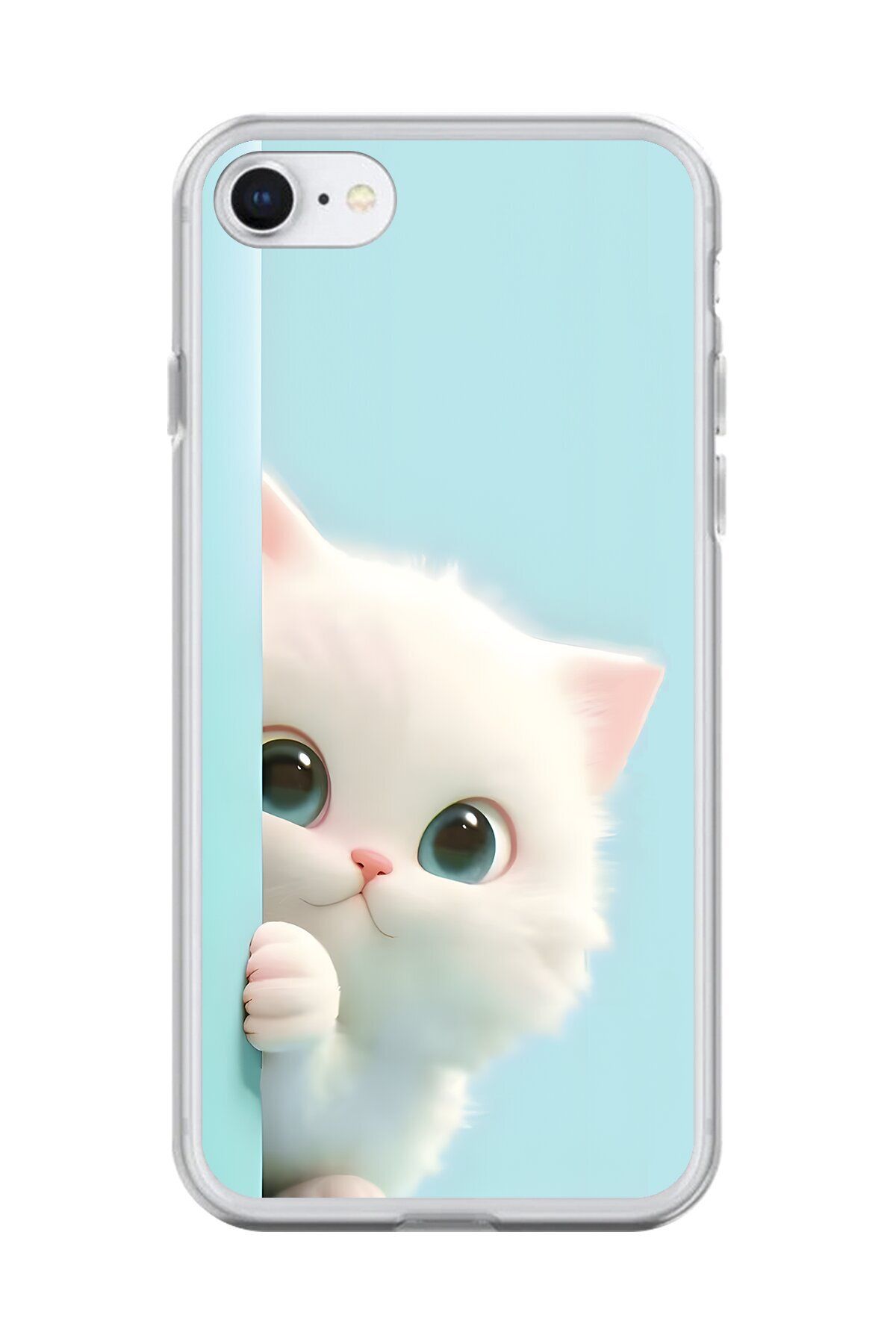 Dali Design iPhone 6S Uyumlu Şeffaf Kılıf 2 Peluş Kedi Tasarımlı