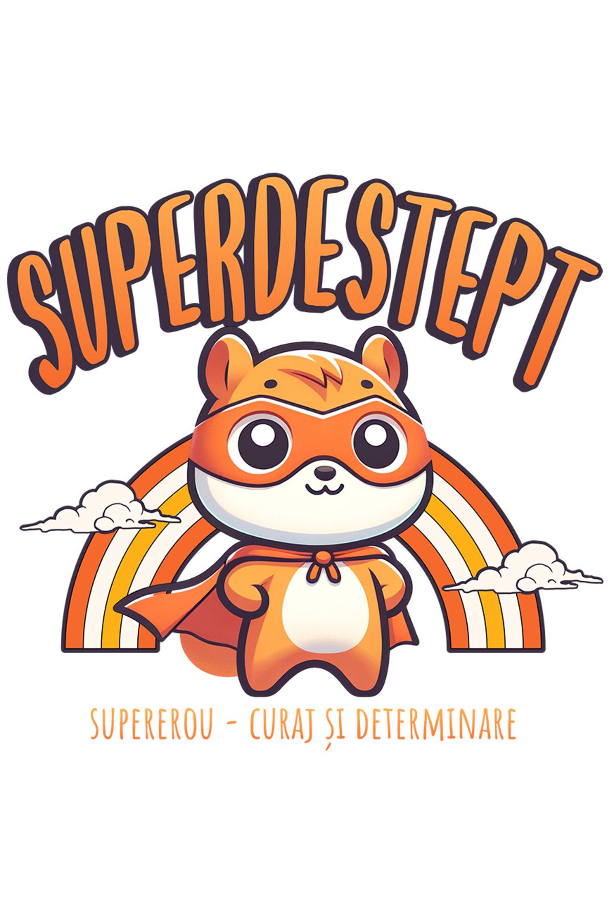 StoryGift Romania Sticker Autocolant 70cm Super Destept Supererou, Curaj Si Determinare Cu Margini Albe, Pvc Vin - One Size