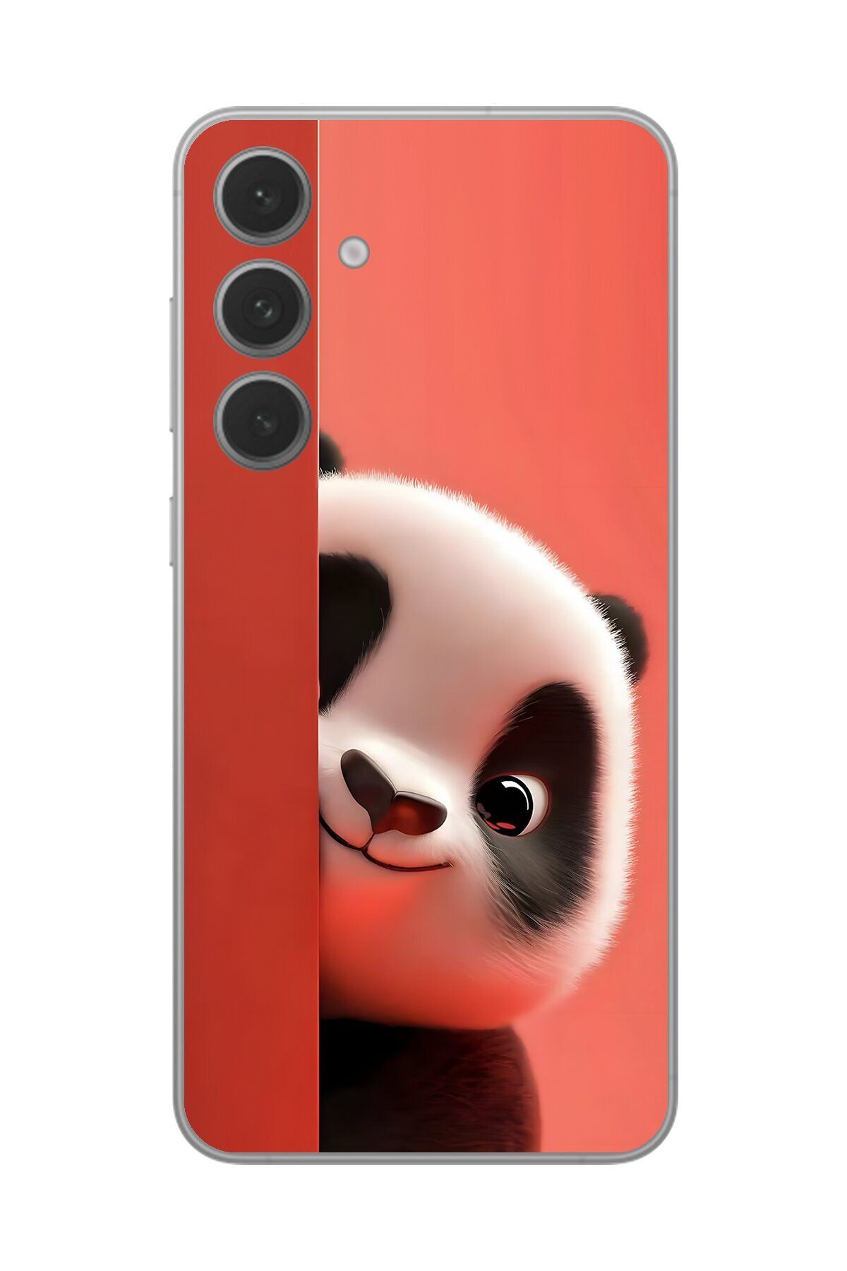 Dali Design Samsung Galaxy S24+ Uyumlu Şeffaf Kılıf 4 Peluş Panda Tasarımlı