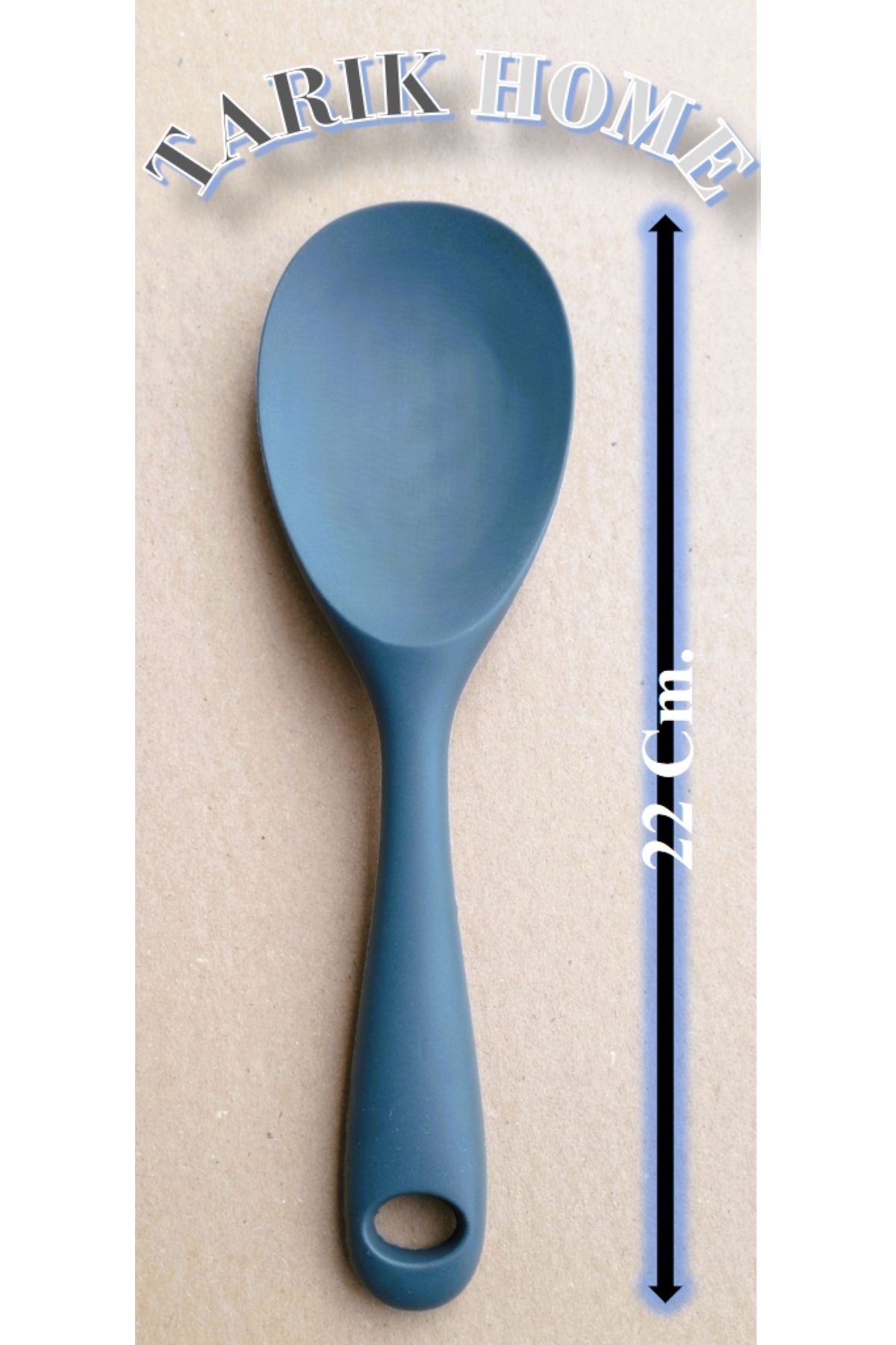 BRE HOME Gri Silikon pilav kaşığı yüksek ısıya dayanıklı Yanmaz Yapışmaz 22 cm ultra sert uçlu