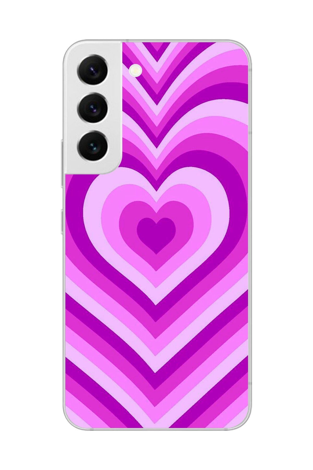 Dali Design Galaxy S22 Uyumlu Şeffaf Kılıf Kalp 2 Tasarımlı