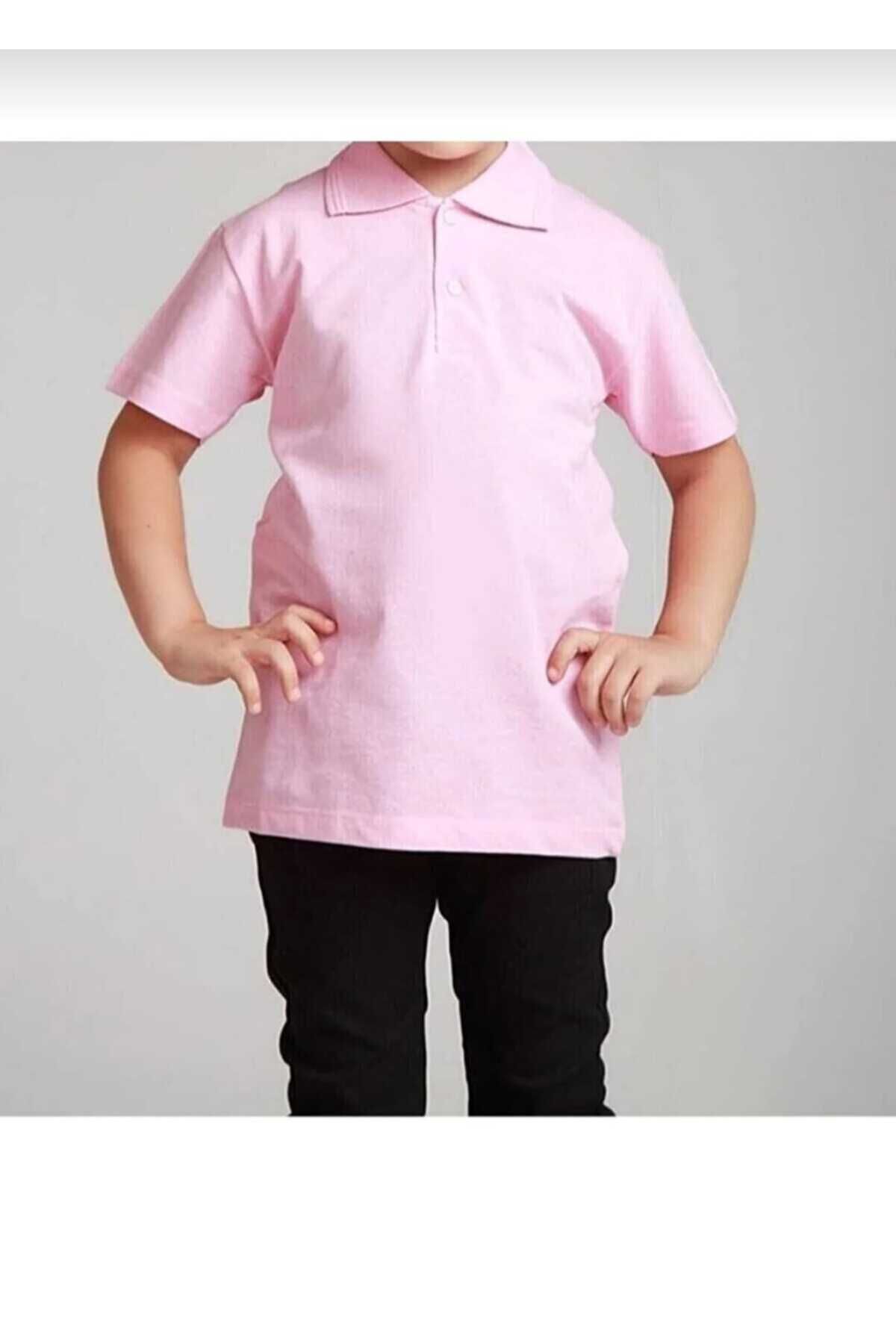 BAGİSTA BUTİK ÇOCUK KIZ-ERKEK PEMBE KISA KOL %100 PAMUK GÜNLÜK VE OKUL LAKOS