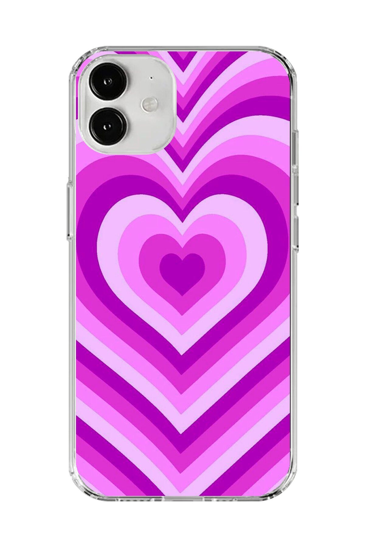 Dali Design iPhone 12 Uyumlu Şeffaf Kılıf Kalp 2 Tasarımlı
