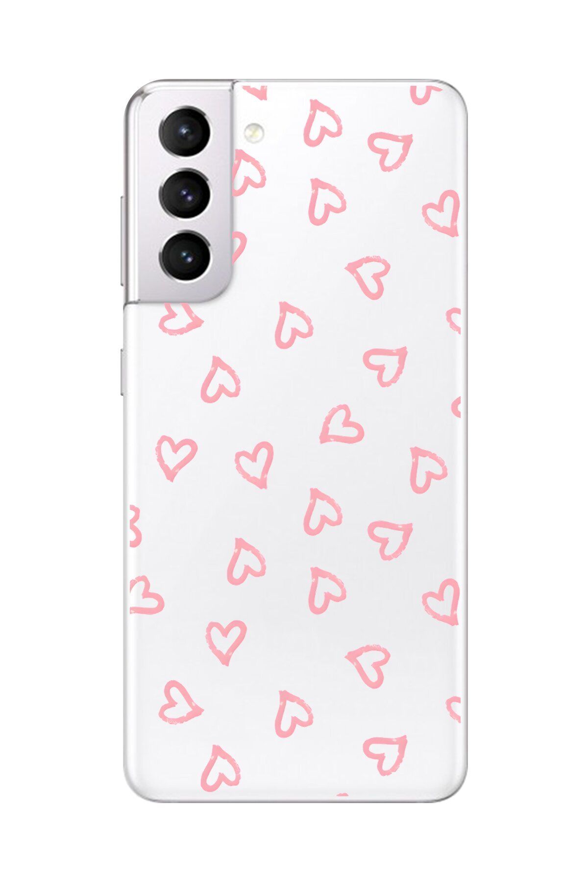 Dali Design Galaxy S21 Uyumlu Şeffaf Kılıf Şeffaf Kalp 3 Tasarımlı