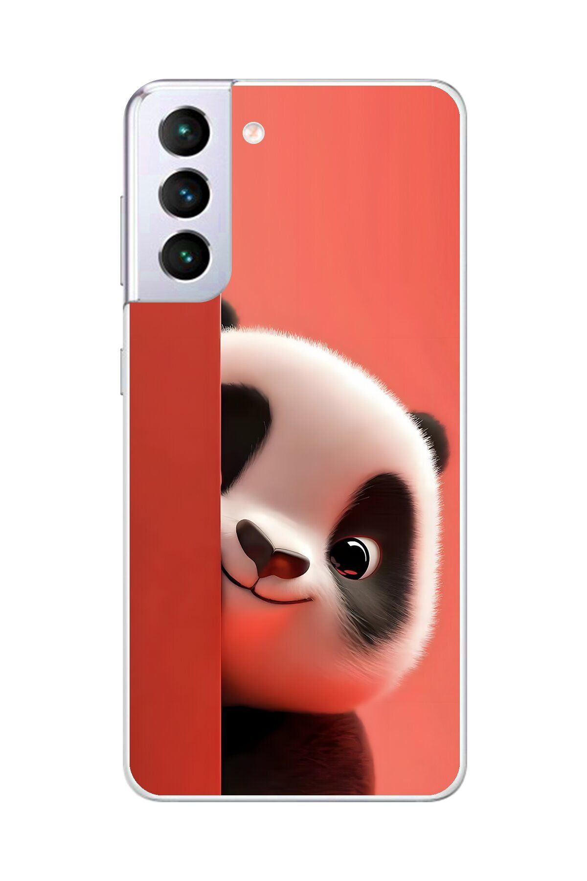 Dali Design Samsung Galaxy S21+ Uyumlu Şeffaf Kılıf 4 Peluş Panda Tasarımlı