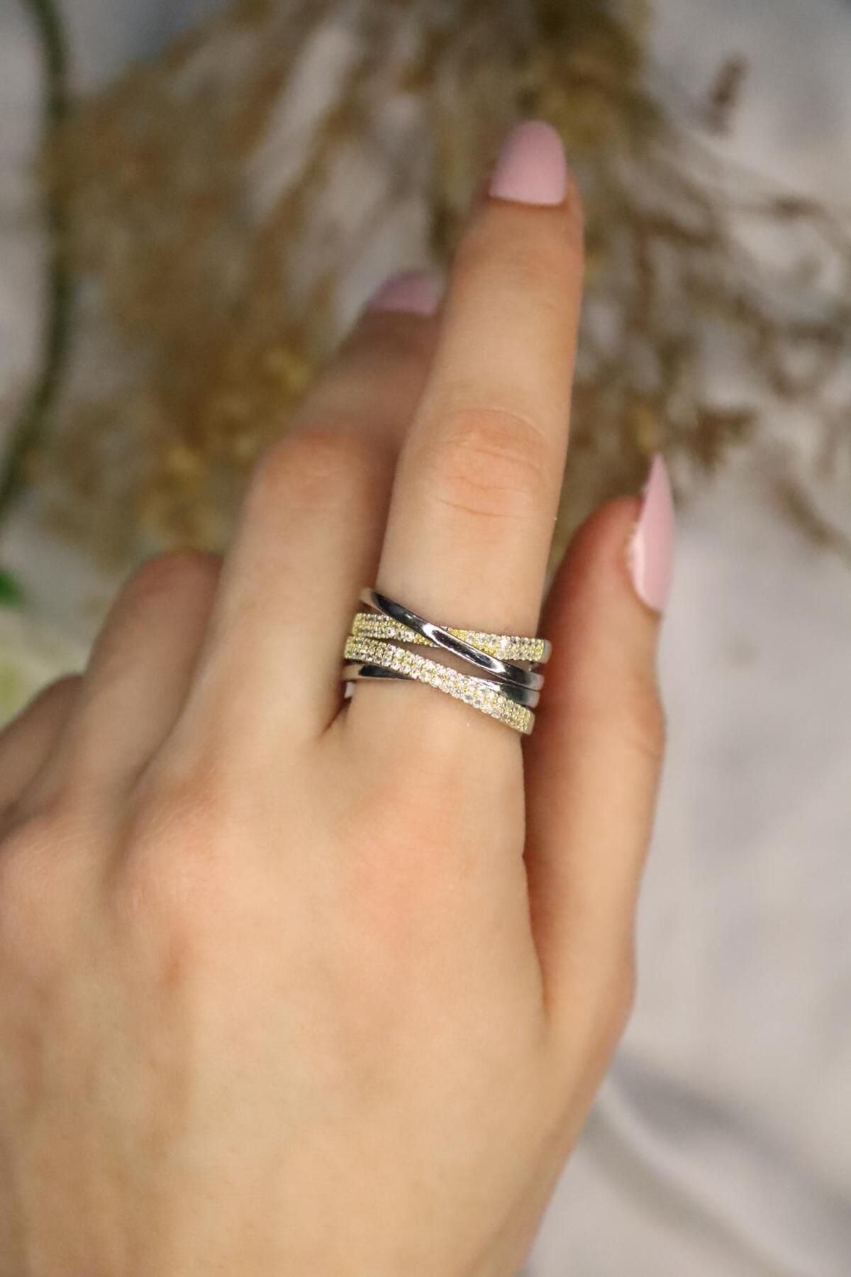 mercanjewelry Çelik Vip. Zirkon Taşlı Ayarlanabilir Yüzük