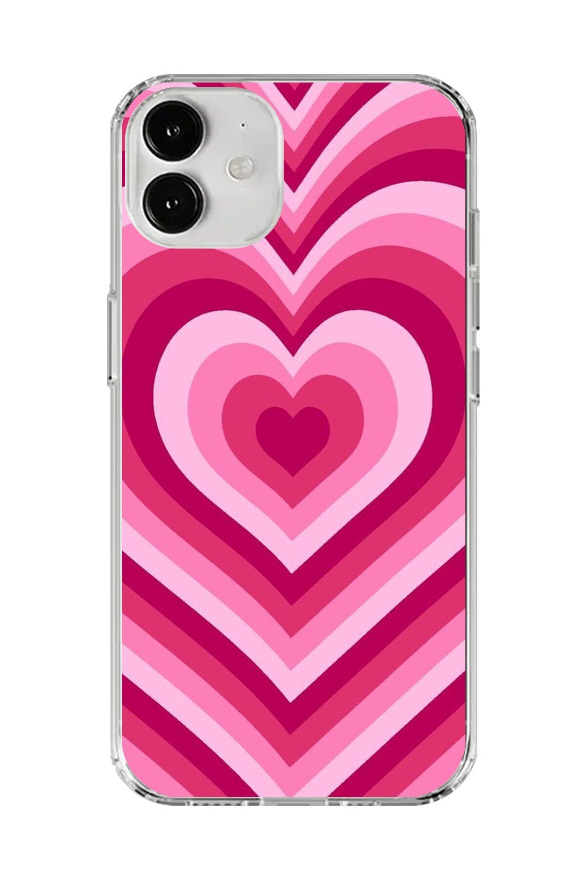 Dali Design iPhone 12 Mini Uyumlu Şeffaf Kılıf Kalp 1 Tasarımlı