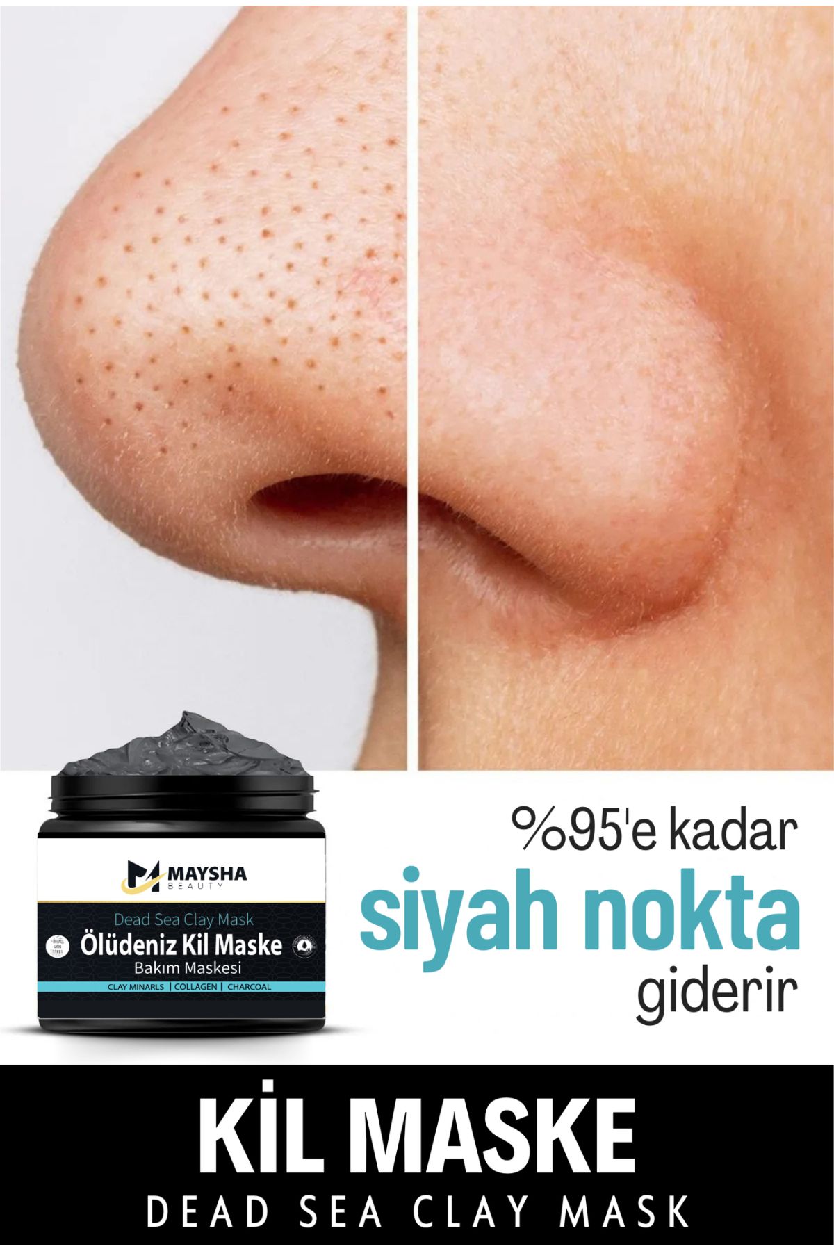 Maysha Beauty Ölüdeniz Kil Maskesi Kolajen Ve Siyah Nokta Giderici 150 gr