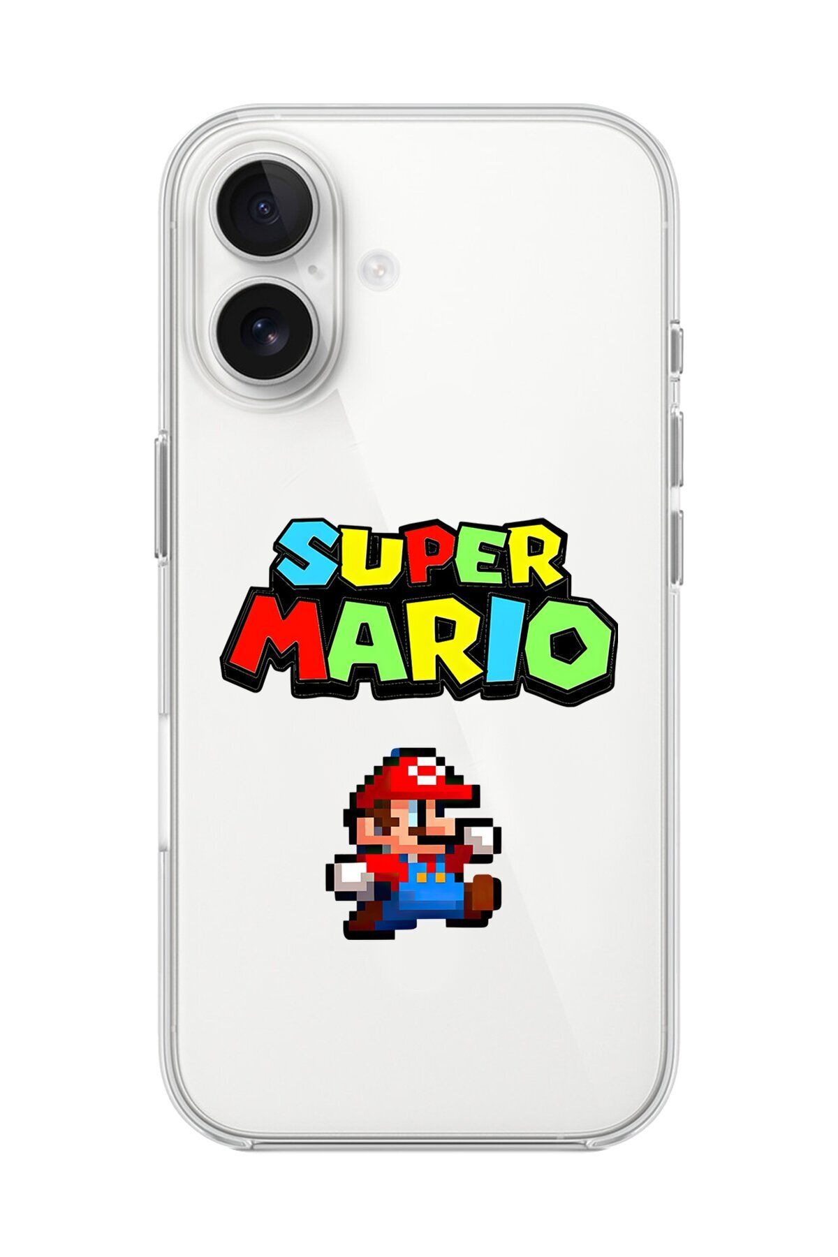 Dali Design iPhone 16 Uyumlu Şeffaf Kılıf 2 Mario Tasarımlı