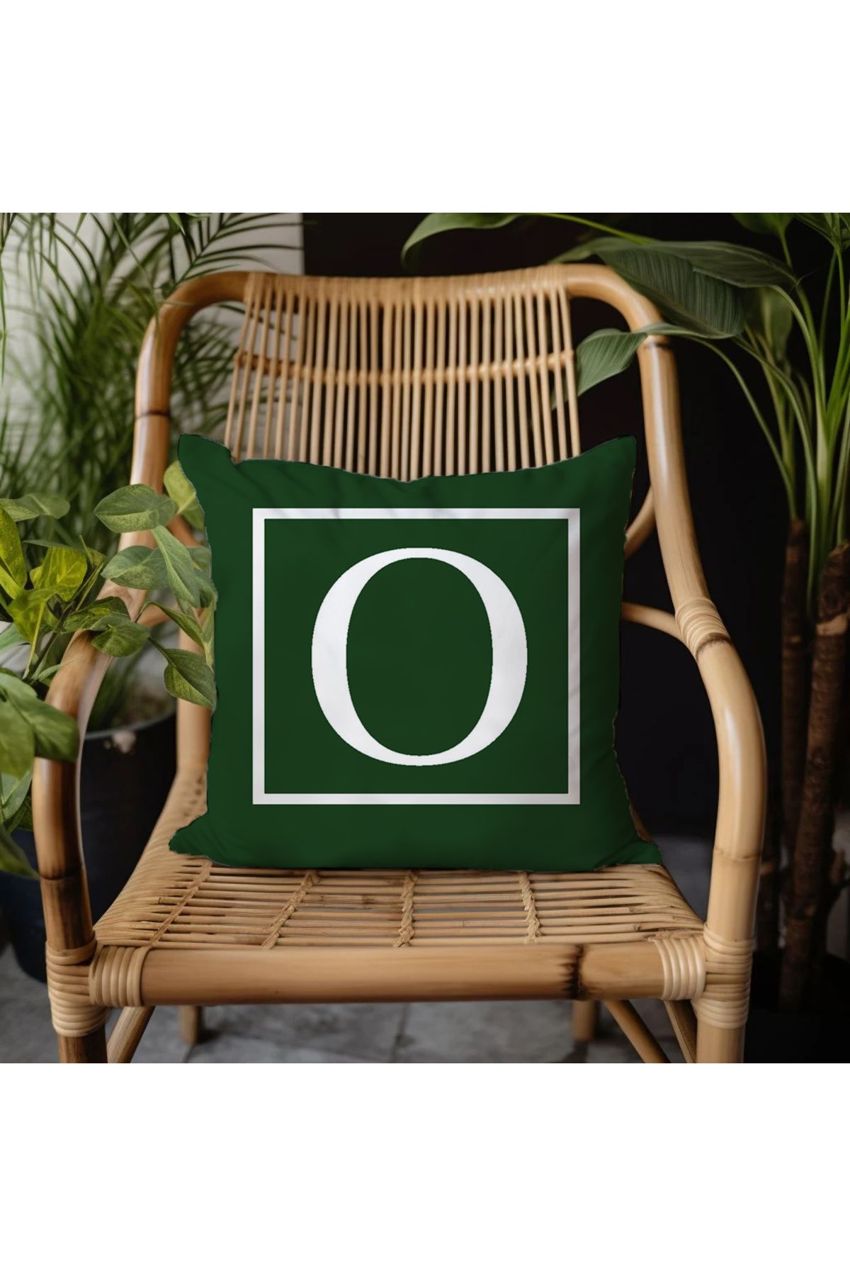 GREENDECOR O Harfi Elyaf Dolgulu Kırlent A Harfli Süs Yastık Dekoratif Kırlent 25x25 veya 40x40cm Hediyelik
