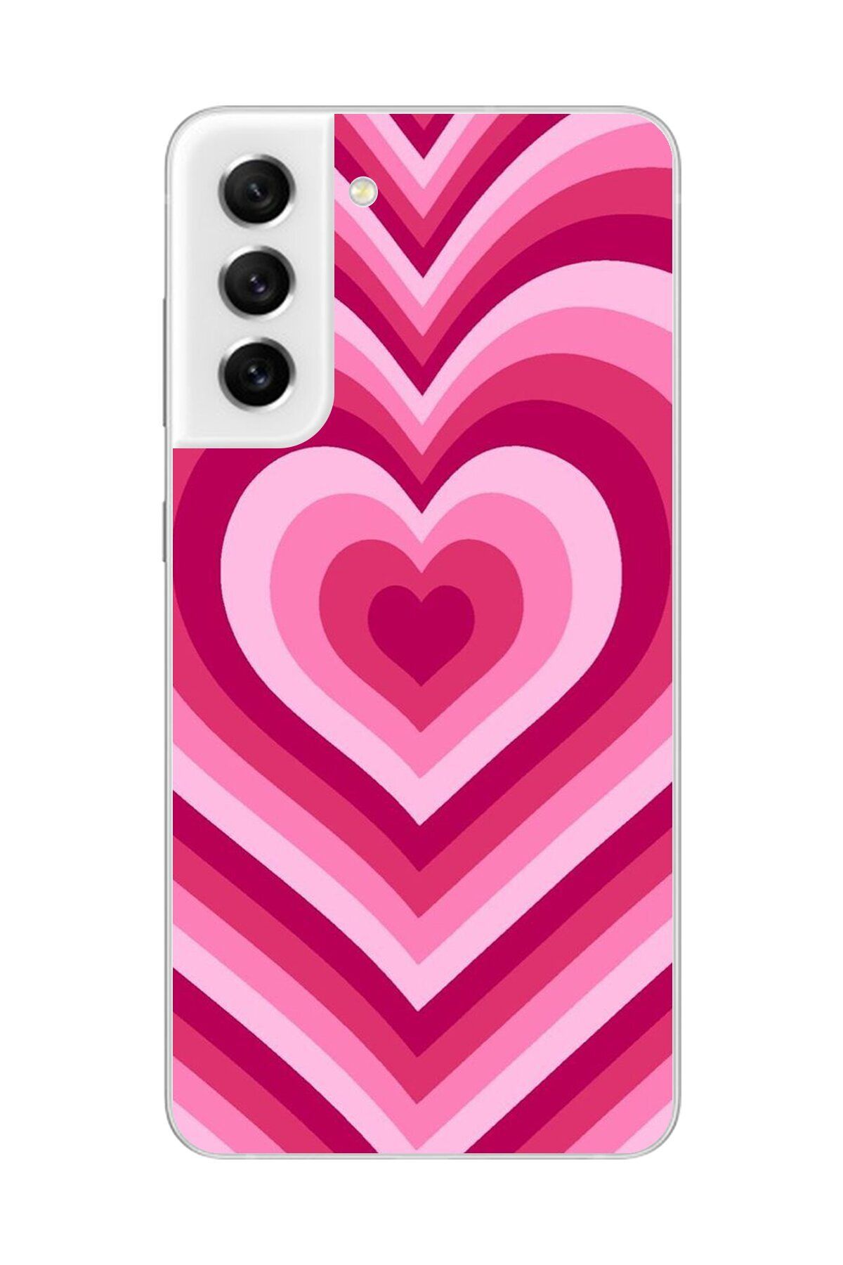 Dali Design Galaxy S21 FE Uyumlu Şeffaf Kılıf Kalp 1 Tasarımlı