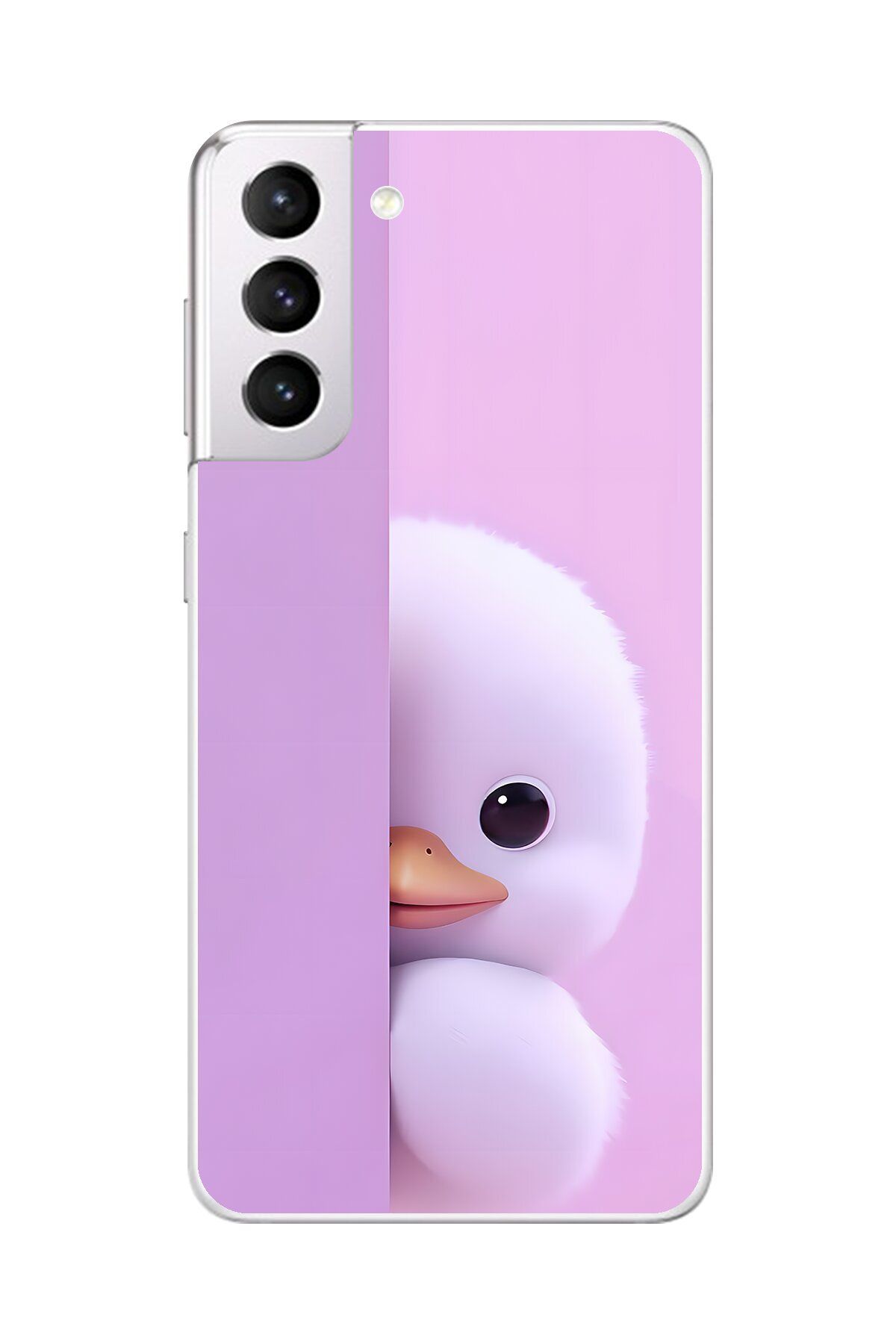 Dali Design Samsung Galaxy S21 Uyumlu Şeffaf Kılıf 3 Peluş Ördek Tasarımlı
