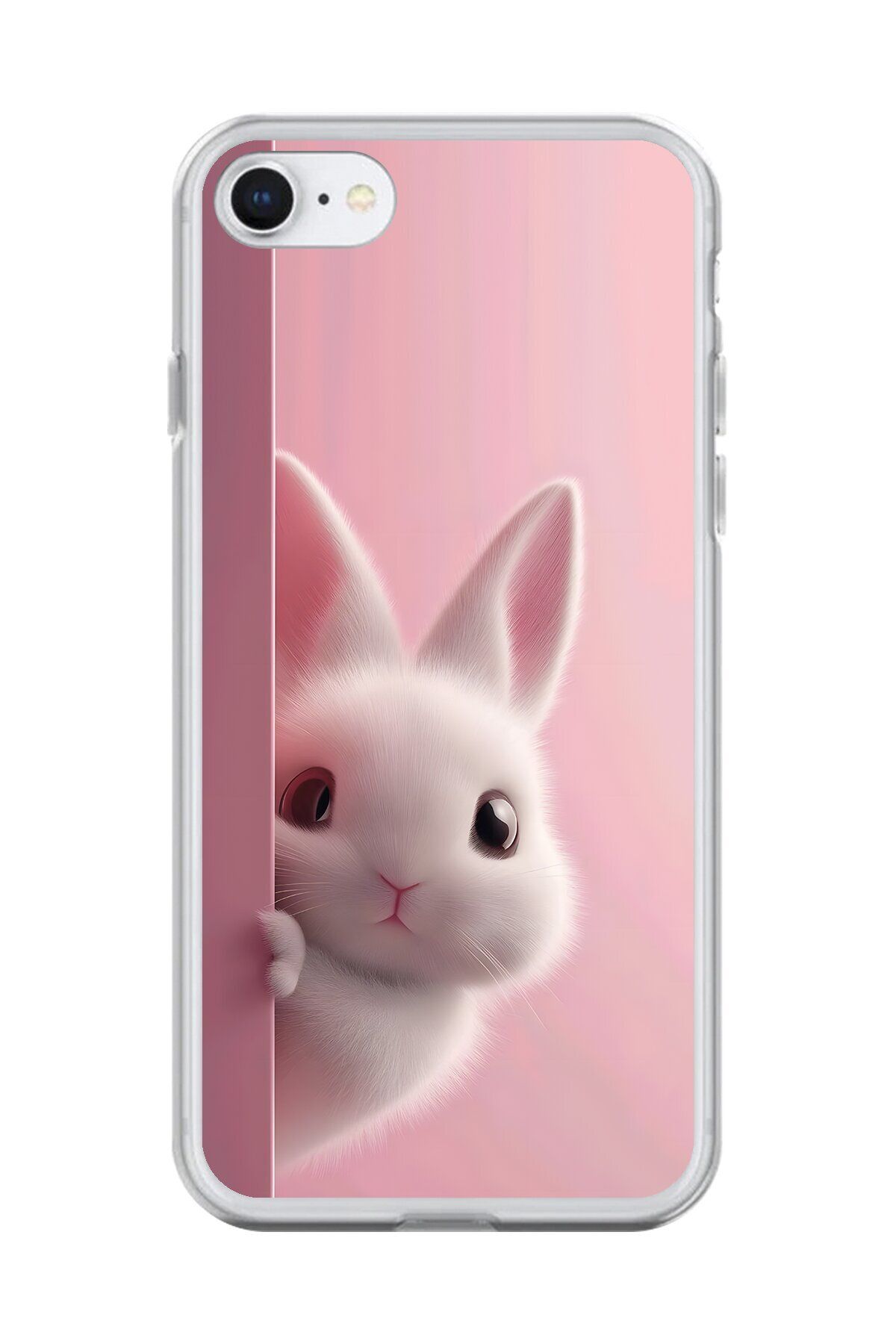 Dali Design iPhone 6S Plus Uyumlu Şeffaf Kılıf 5 Peluş Tavşan Tasarımlı