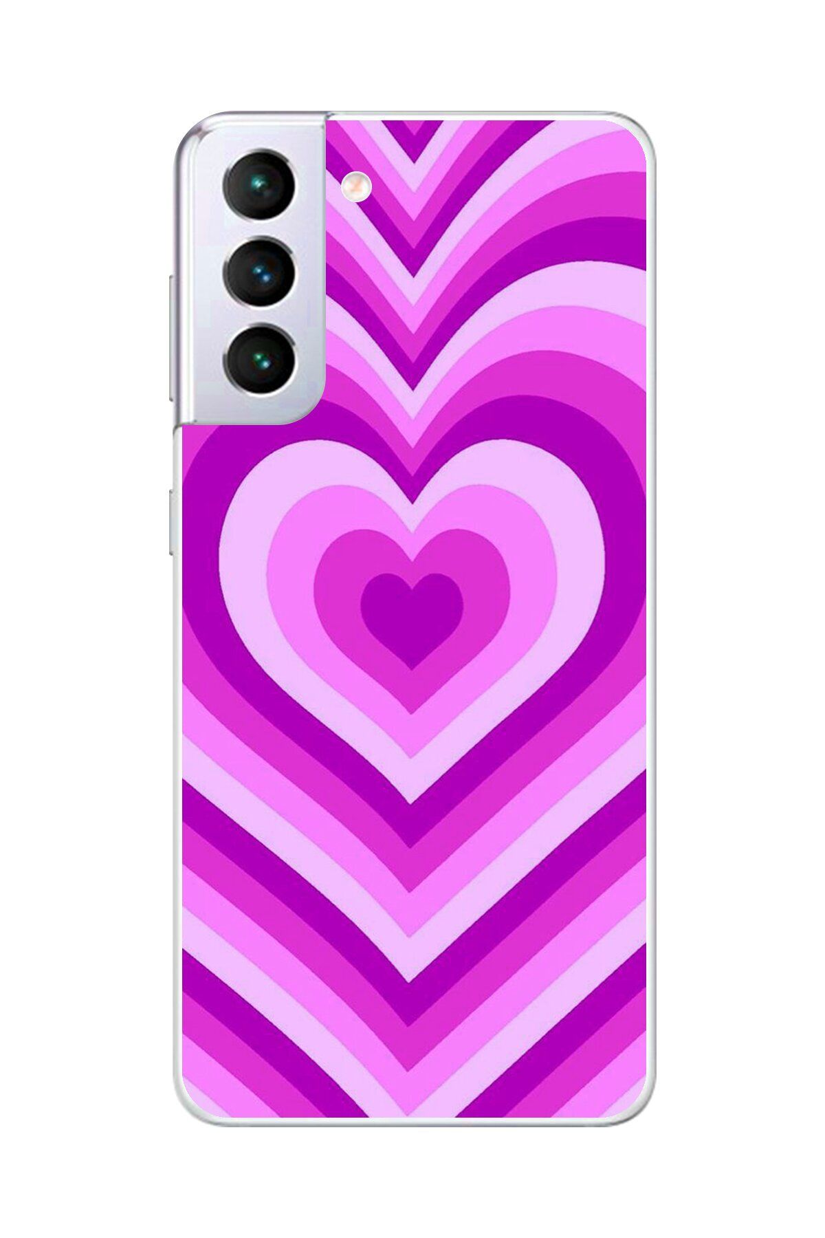 Dali Design Galaxy S21+ Uyumlu Şeffaf Kılıf Kalp 2 Tasarımlı