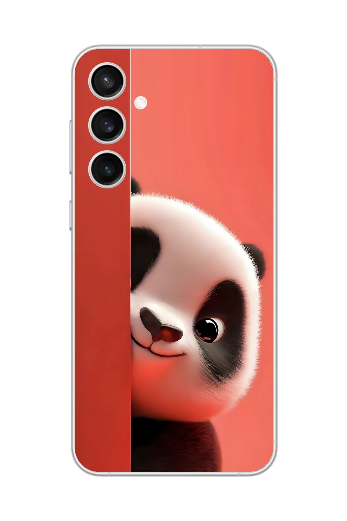 Dali Design Samsung Galaxy S23 FE Uyumlu Şeffaf Kılıf 4 Peluş Panda Tasarımlı
