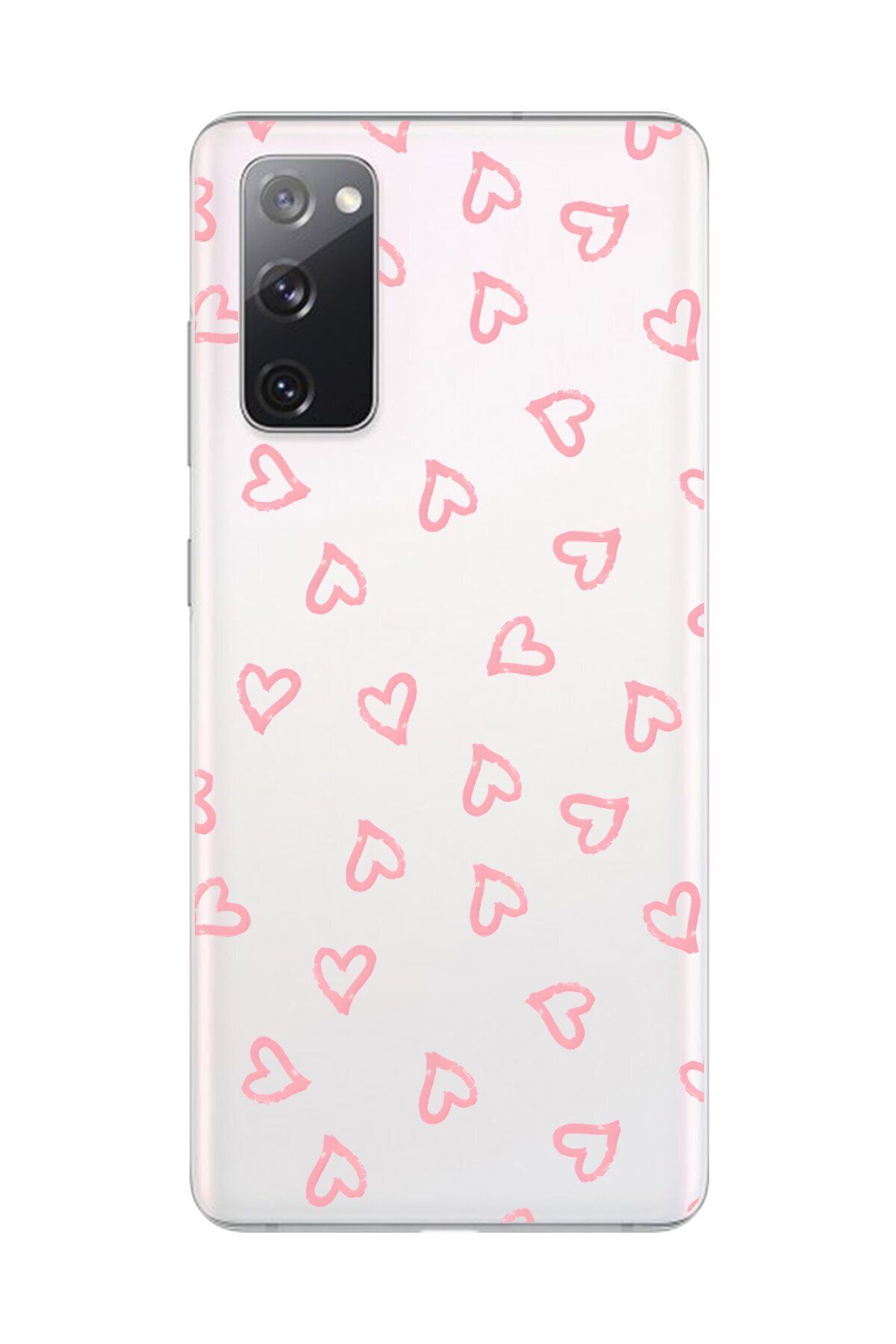 Dali Design Galaxy S20 FE Uyumlu Şeffaf Kılıf Şeffaf Kalp 3 Tasarımlı