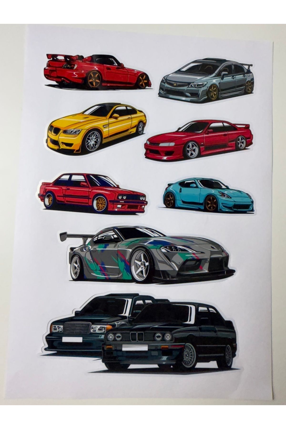 cakaybu Araba Sticker ( Etiket ) notebook,kask, duvar, bisiklet, motosiklet, dolap, kapı A4 Boyutlarında