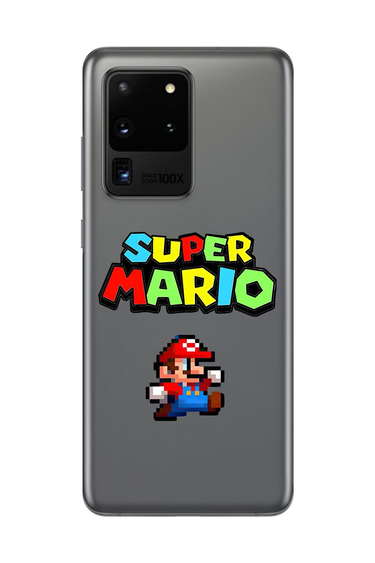 Dali Design Samsung Galaxy S20 Ultra Uyumlu Şeffaf Kılıf 2 Mario Tasarımlı