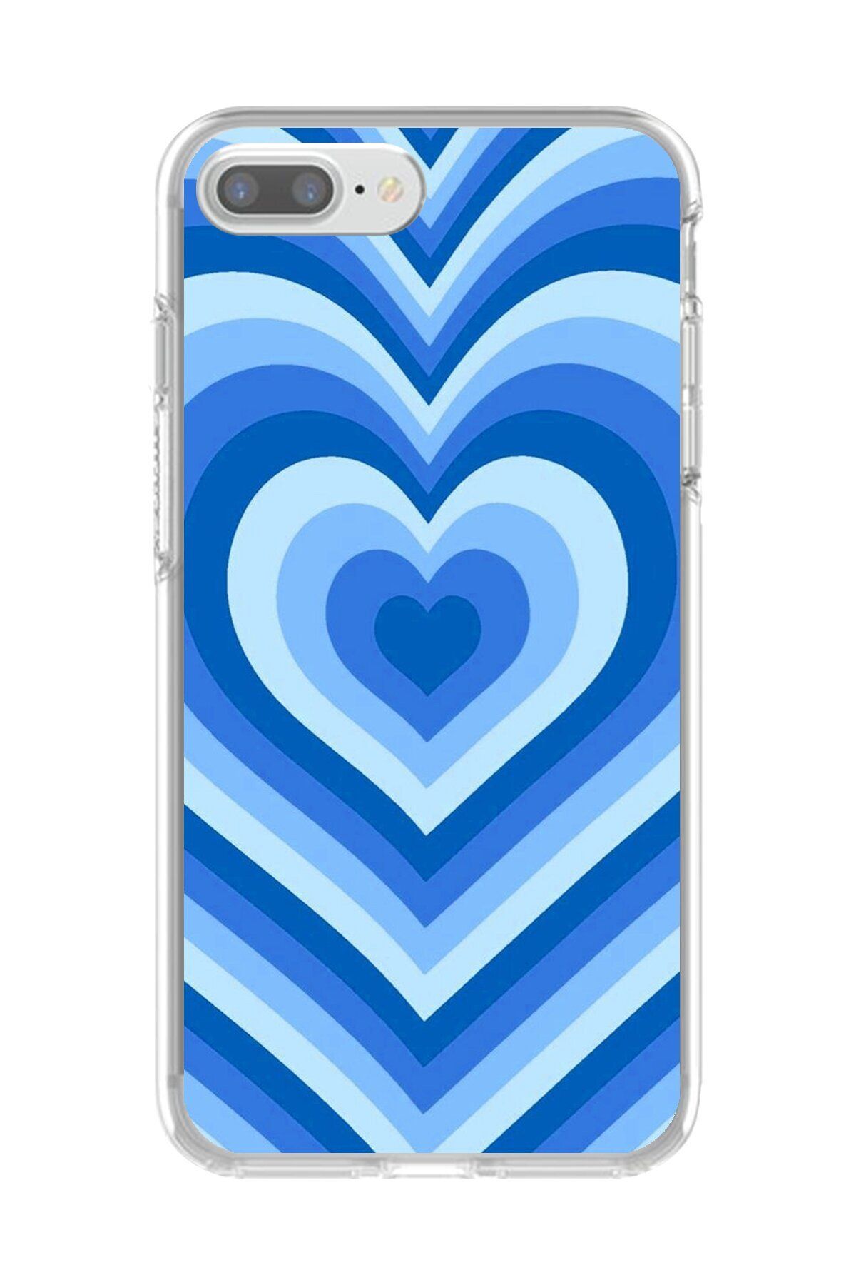 Dali Design iPhone 8 Plus Uyumlu Şeffaf Kılıf Kalp 4 Tasarımlı