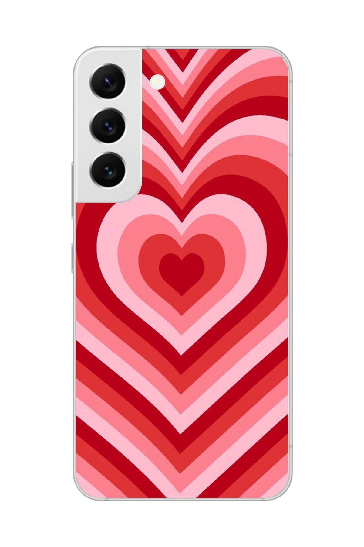 Dali Design Galaxy S22 Uyumlu Şeffaf Kılıf Kalp 3 Tasarımlı
