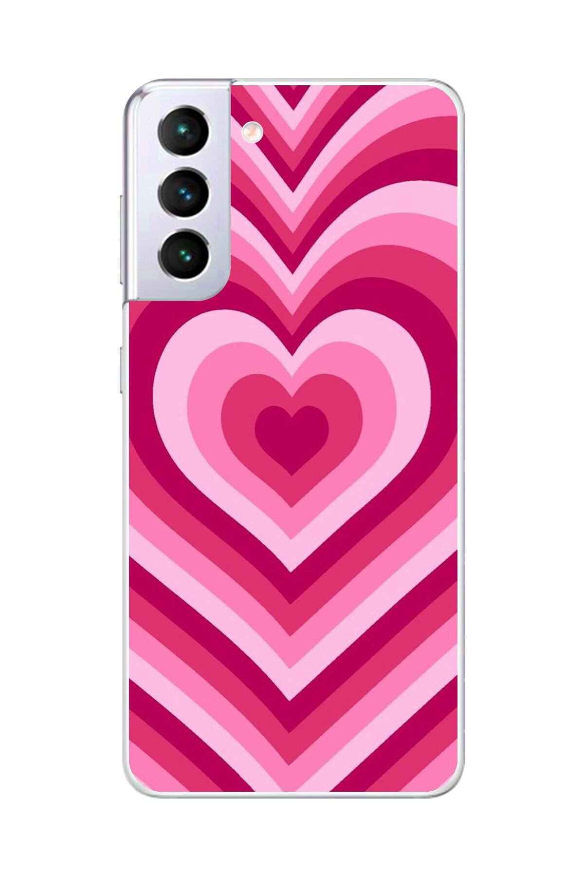 Dali Design Galaxy S21+ Uyumlu Şeffaf Kılıf Kalp 1 Tasarımlı