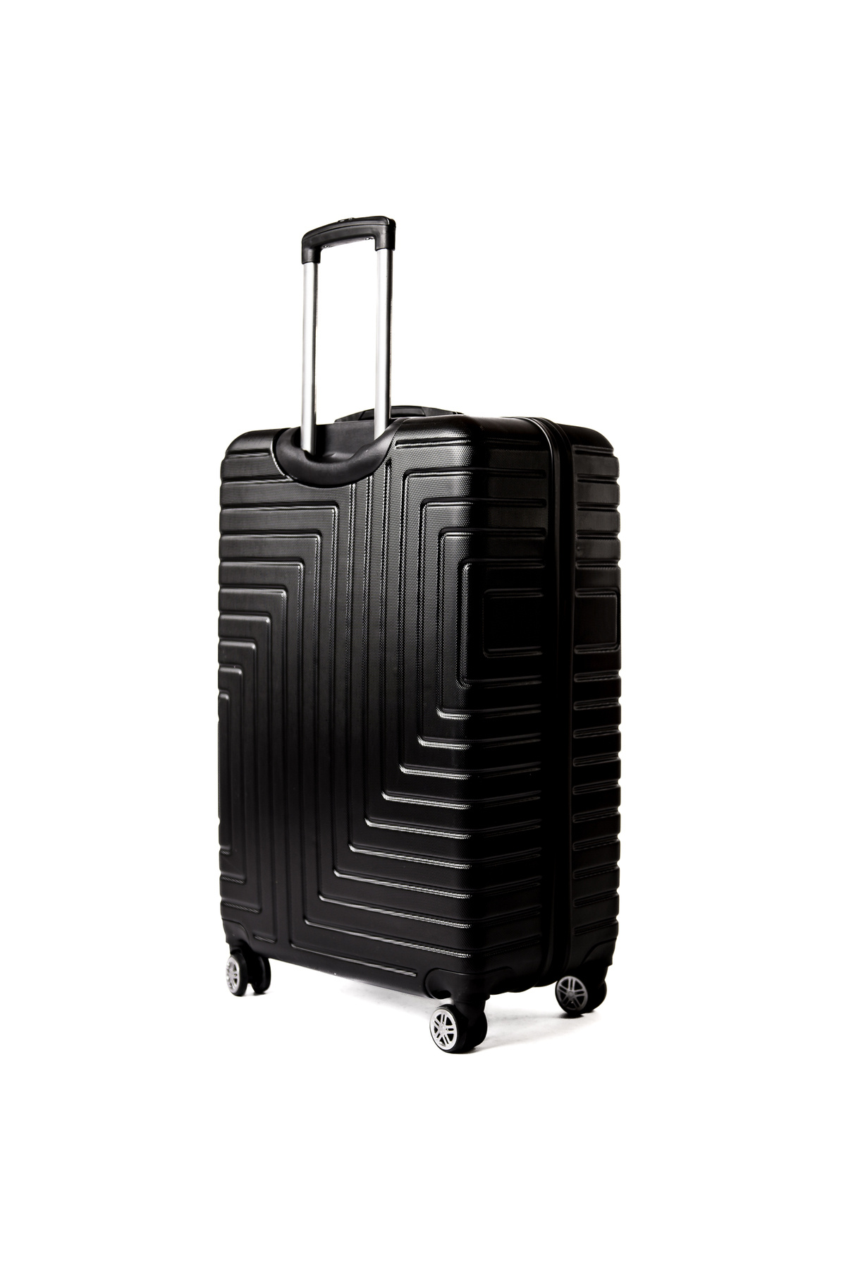 Travel POLO-Medium trolley, TRAVEL POLO, 67x41x29cm, A1004, checked luggage. ABS suitcase, Black 2
