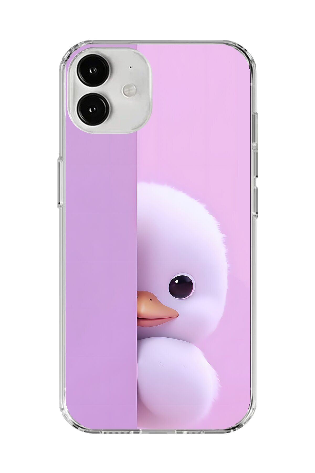 Dali Design iPhone 12 Mini Uyumlu Şeffaf Kılıf 3 Peluş Ördek Tasarımlı