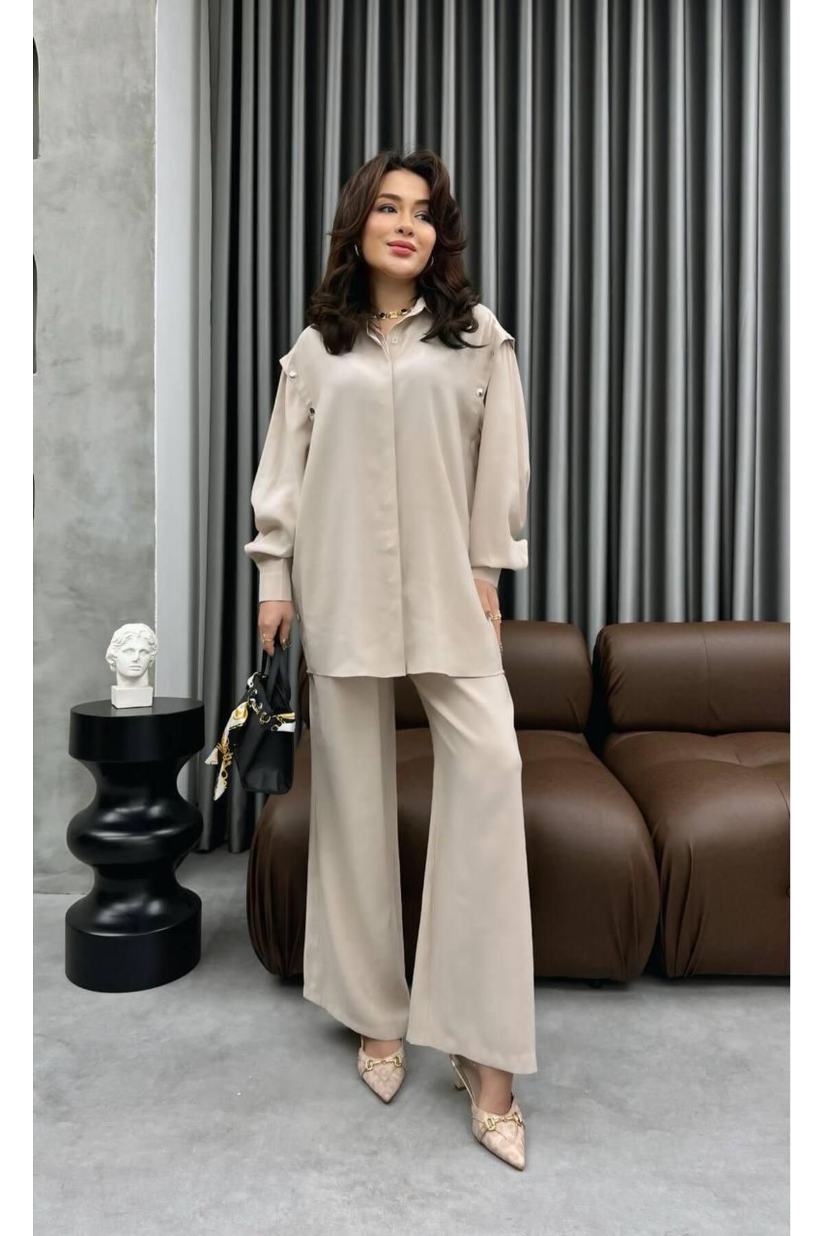 LÜKSERA SOFT KUMAŞ ŞIK ZARİF İKİLİ TAKIM
